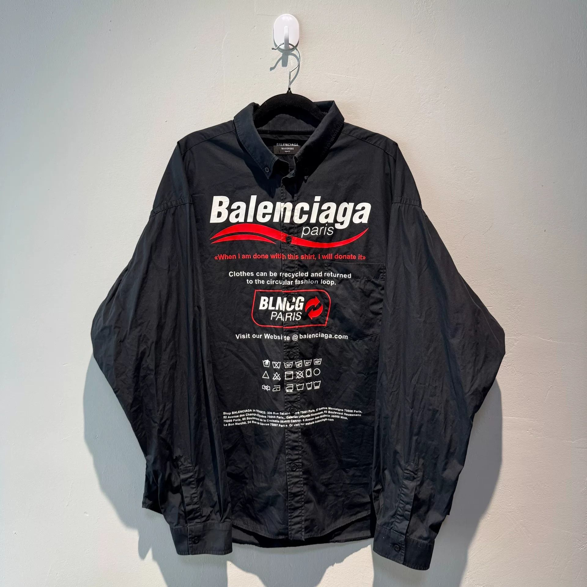 Balenciaga Balenciaga Black Eco Shirt Size M Size US M / EU 48-50 / 2 - 1 Thumbnail