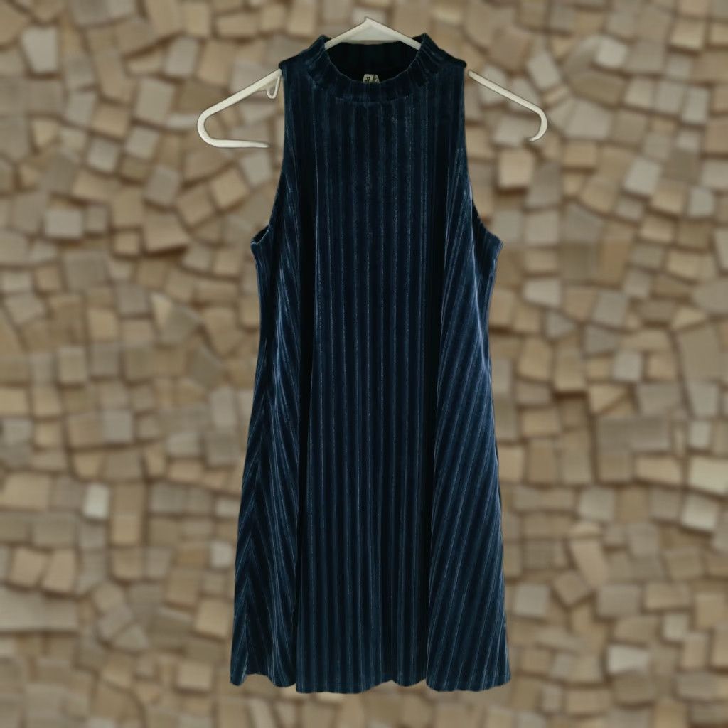 Velvet Mudd Velvet Dress Women's XS Navy Blue Sleeveless Striped Knee Length Vintage No Size XS / US 0-2 / IT 36-38 - 1 Thumbnail