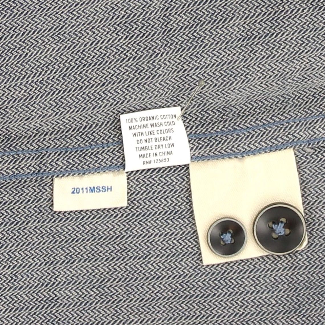 Taylor Stitch Taylor Stitch The Mechanic Shirt XS Button-Up Slate Herringbone 100% Cotton Blue Long Sleeve Casual Mens Size US XS / EU 42 / 0 - 4 Thumbnail
