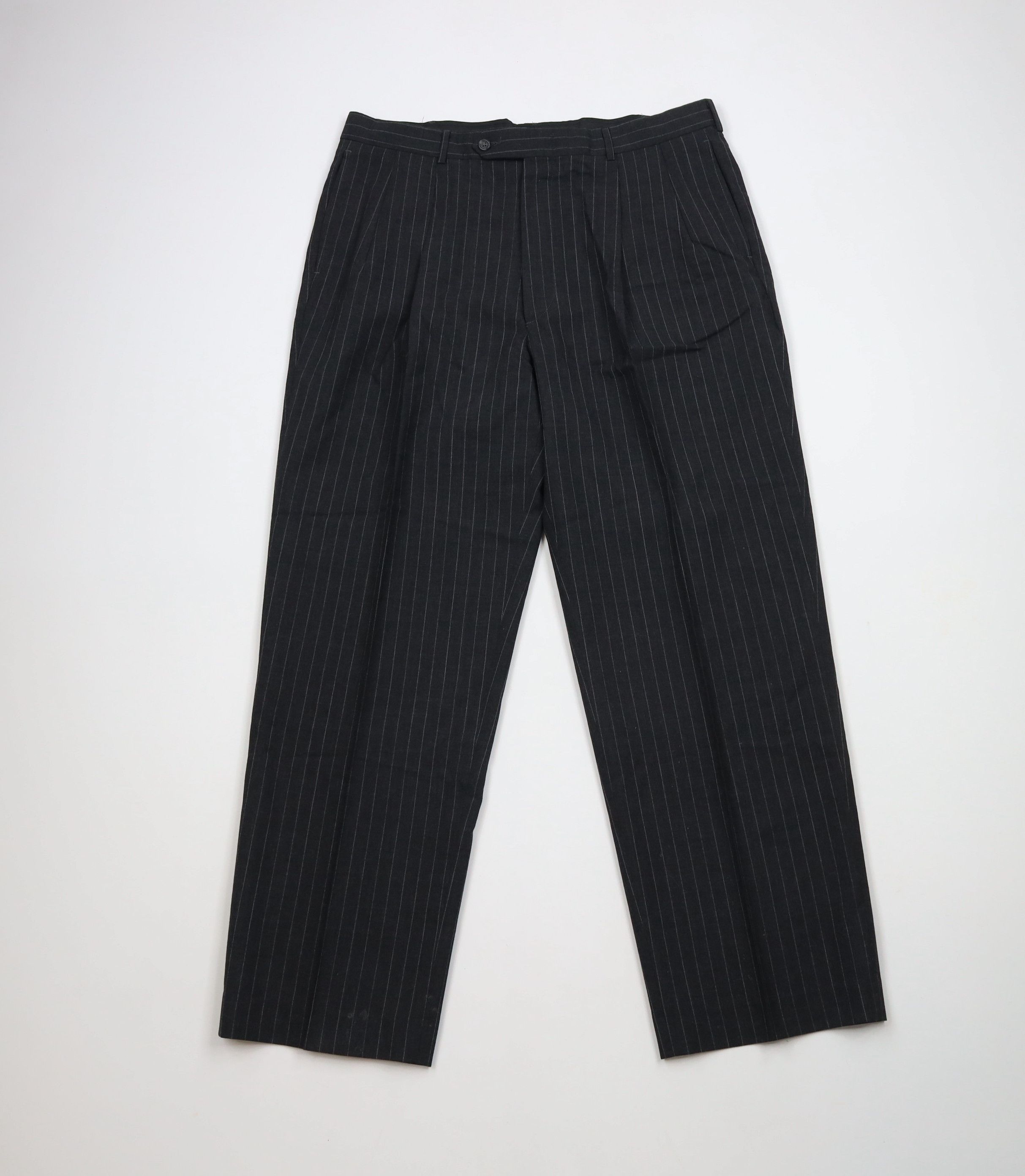 Lands' End × Vintage Vintage 90s Lands End Pinstriped Wide Leg Chino Pants USA Size US 36 / EU 52 - 1 Thumbnail