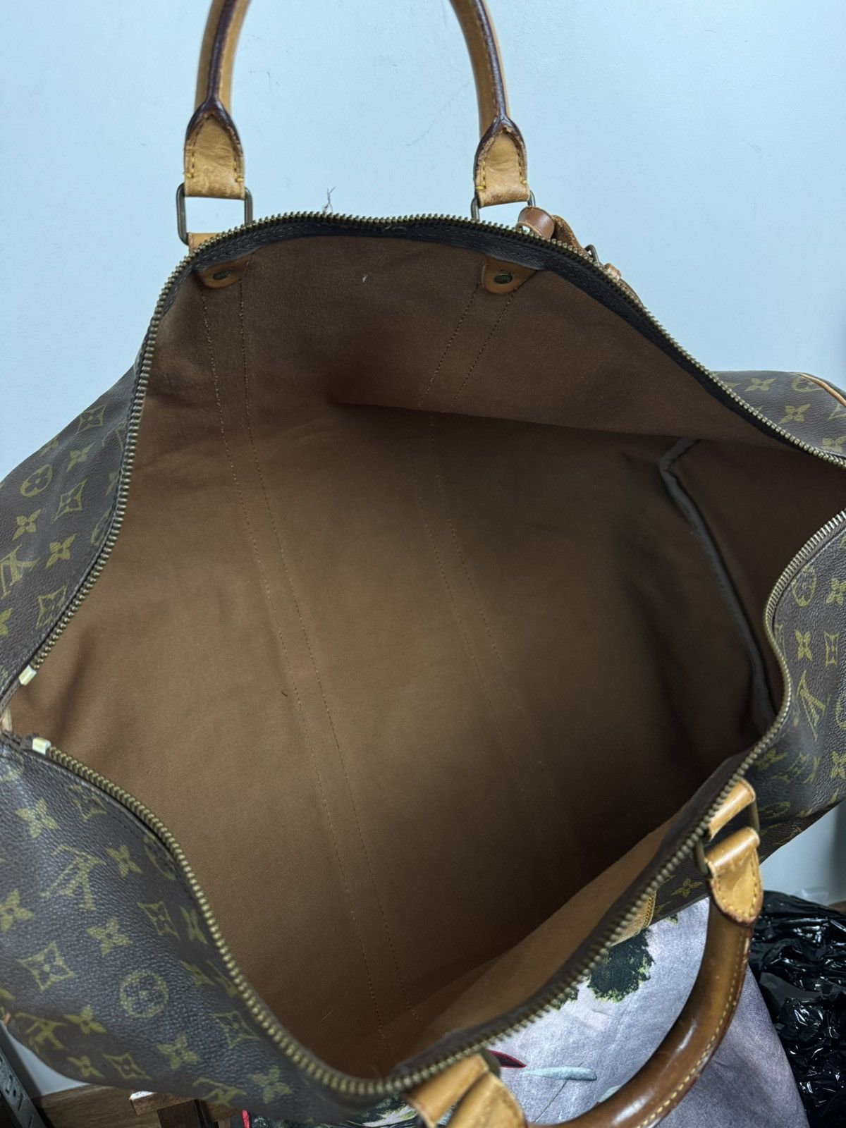 Genuine Leather Luxury travel bag Louis Vuitton Keepall 55 original item Size ONE SIZE - 7 Thumbnail