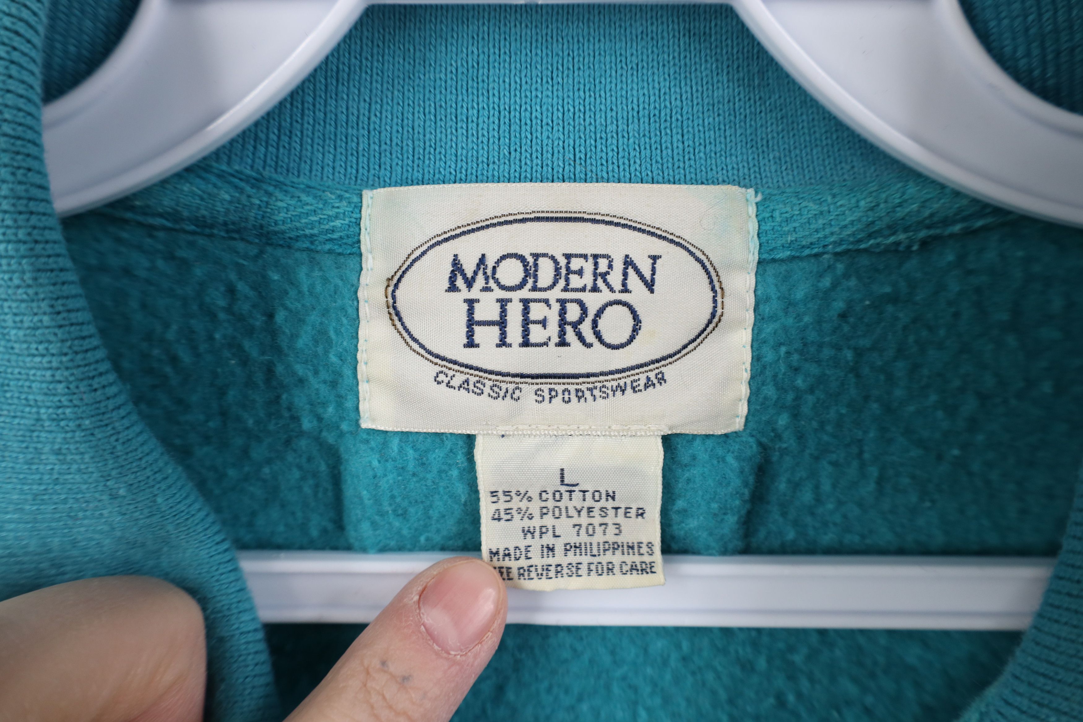 Vintage Vintage 90s Streetwear Blank Boxy Fit Collared Sweatshirt Size L / US 10 / IT 46 - 5 Thumbnail