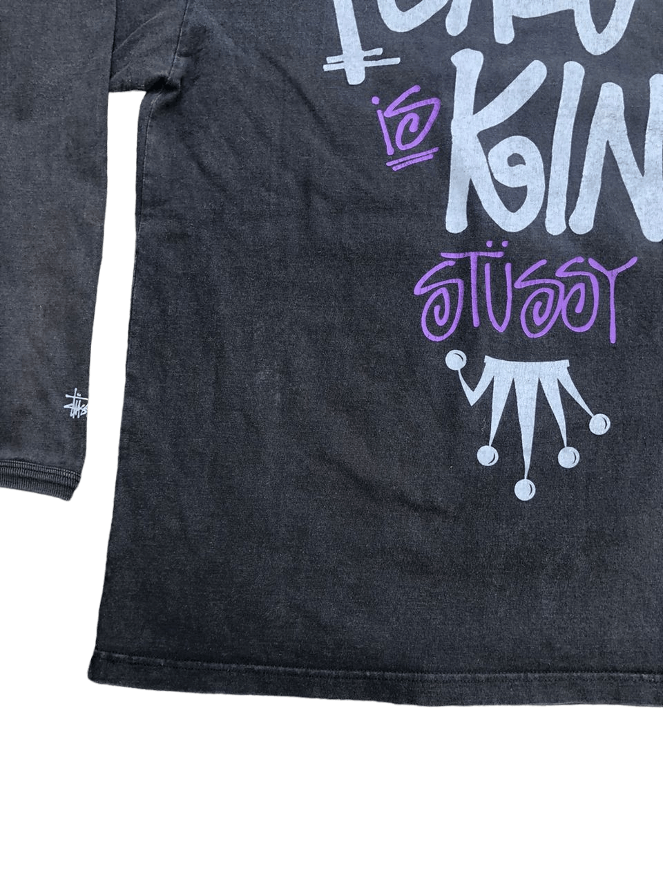 Stussy Vintage Y2K Stussy Peace Is King Long Sleeve Tee Sunfaded Size US XL / EU 56 / 4 - 15 Thumbnail