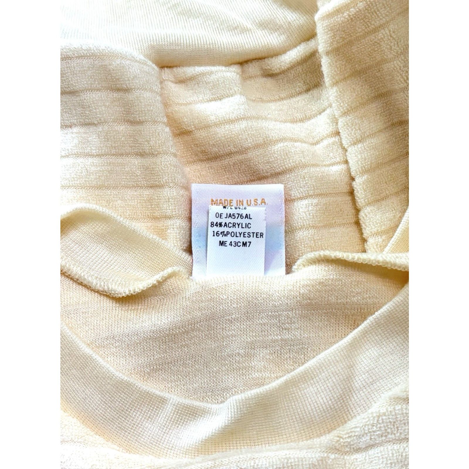 Wrangler VINTAGE Wrangler Velour Ribbed Long Sleeve Shirt Juniors L Ivory 80s USA Made Size L / US 10 / IT 46 - 7 Thumbnail
