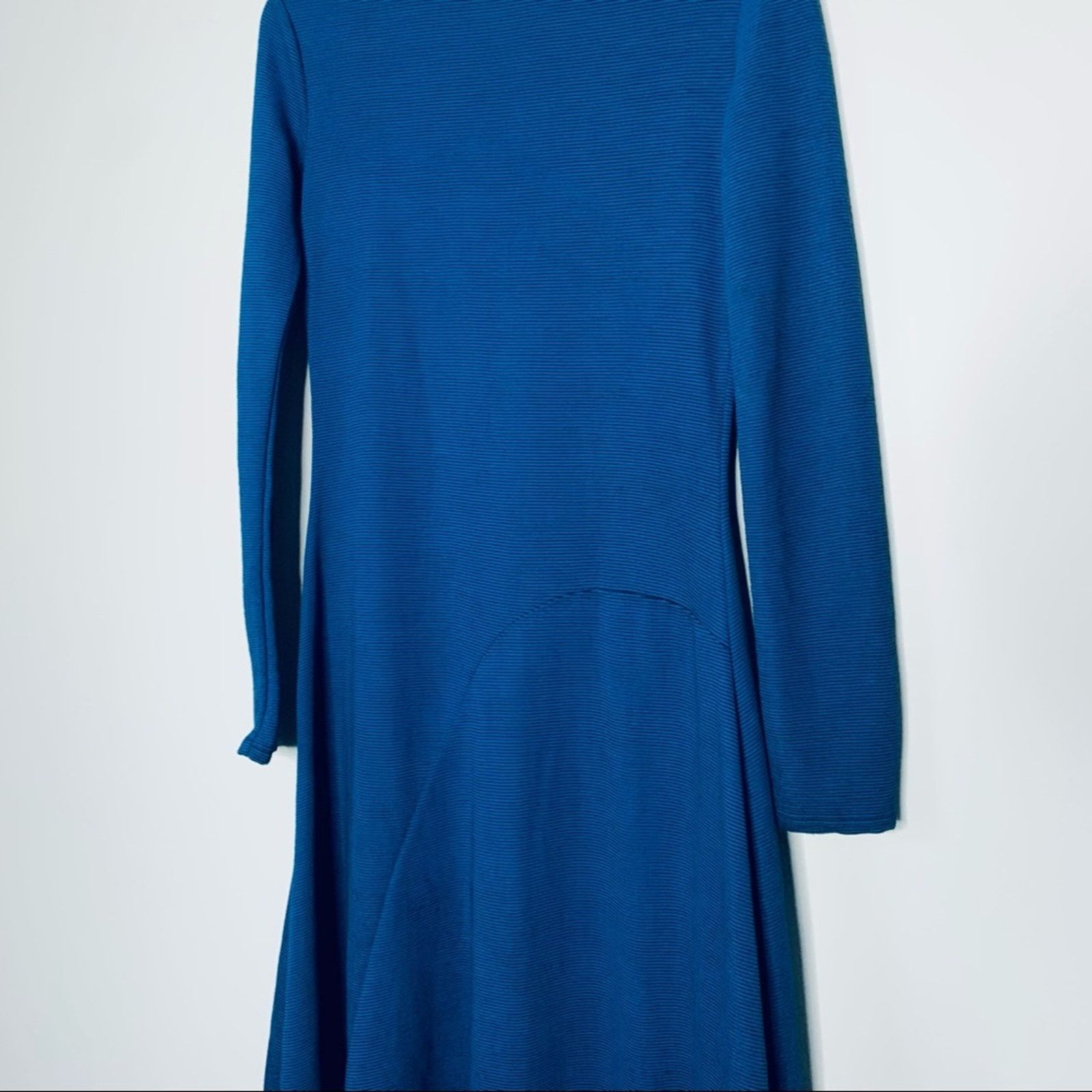Zara Zara Blue Textured Asymmetrical Midi Dress - Size Small Size S / US 4 / IT 40 - 12 Thumbnail