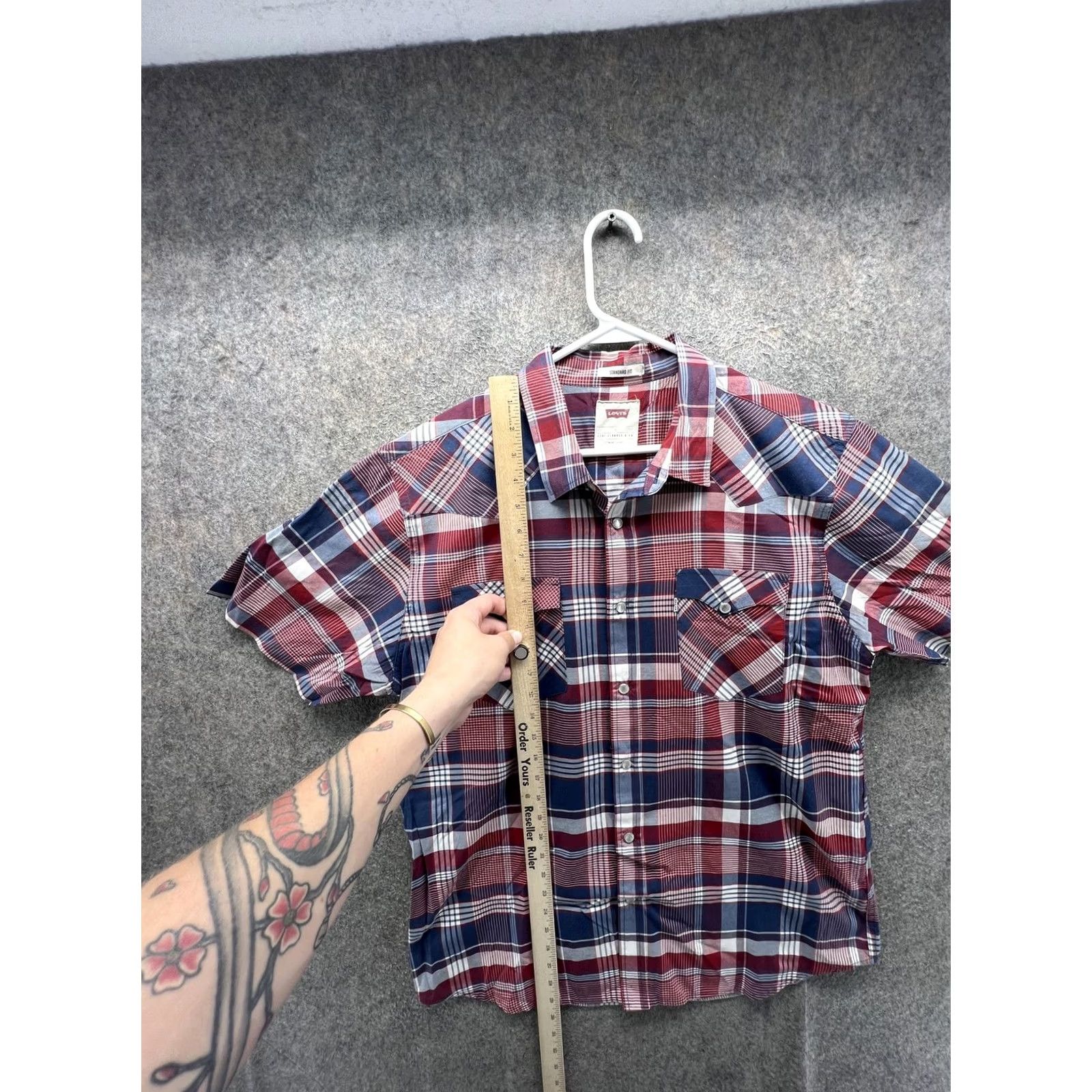 Levi's Levi's Shirt Mens L Multicolor Plaid Short Sleeve Snap Front Western Casual Shirt Size US L / EU 52-54 / 3 - 3 Thumbnail