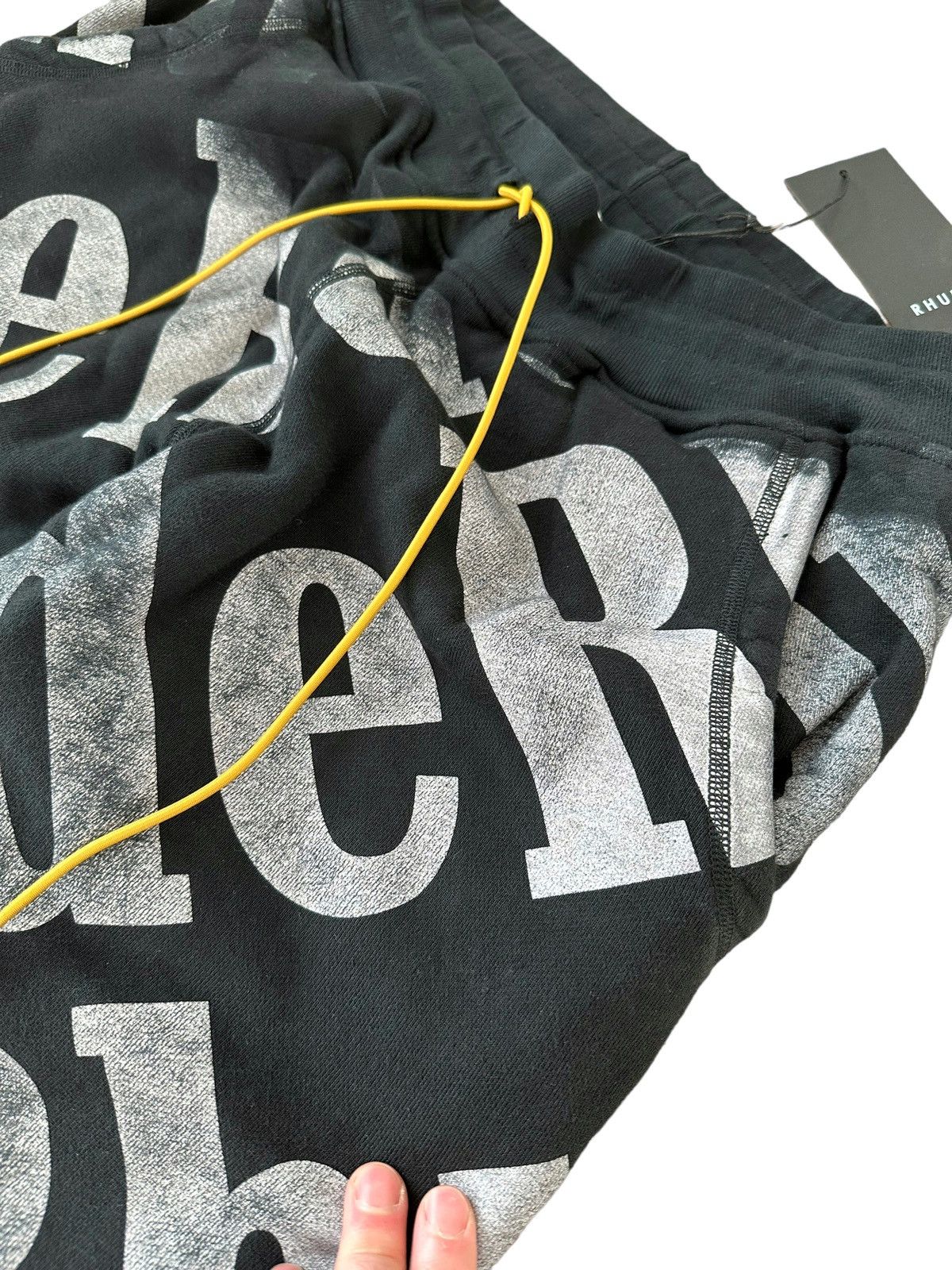 Rhude SzXL Allover Print Black Sweat Pants Size US 34 / EU 50 - 2 Thumbnail