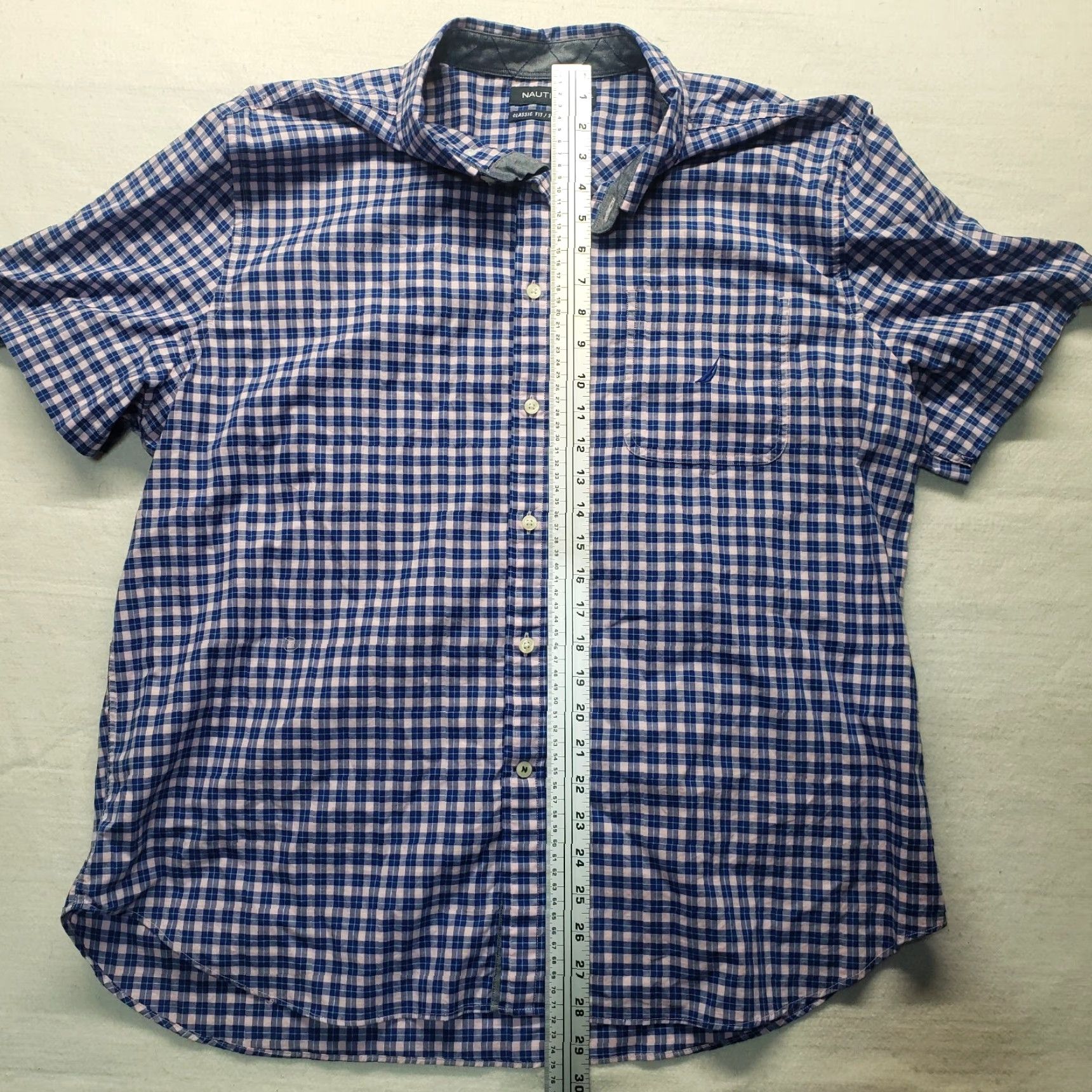 Nautica Nautica Blue Checkered Long Sleeve Button-Up Shirt Men 2XL XXL Size Size US XXL / EU 58 / 5 - 5 Thumbnail