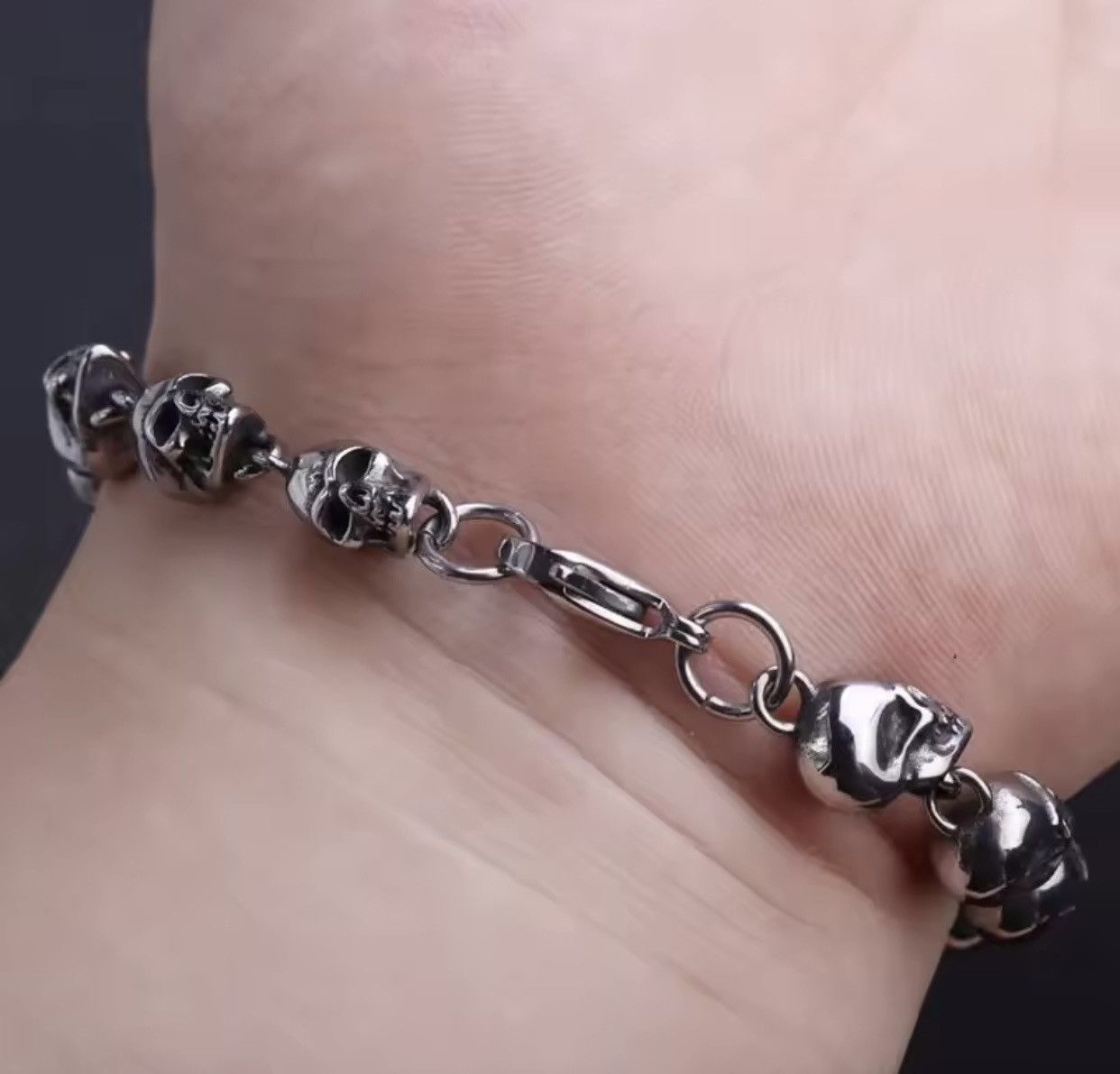 Other Gothic Full Skull Ghost Head Bracelet Size ONE SIZE - 4 Thumbnail