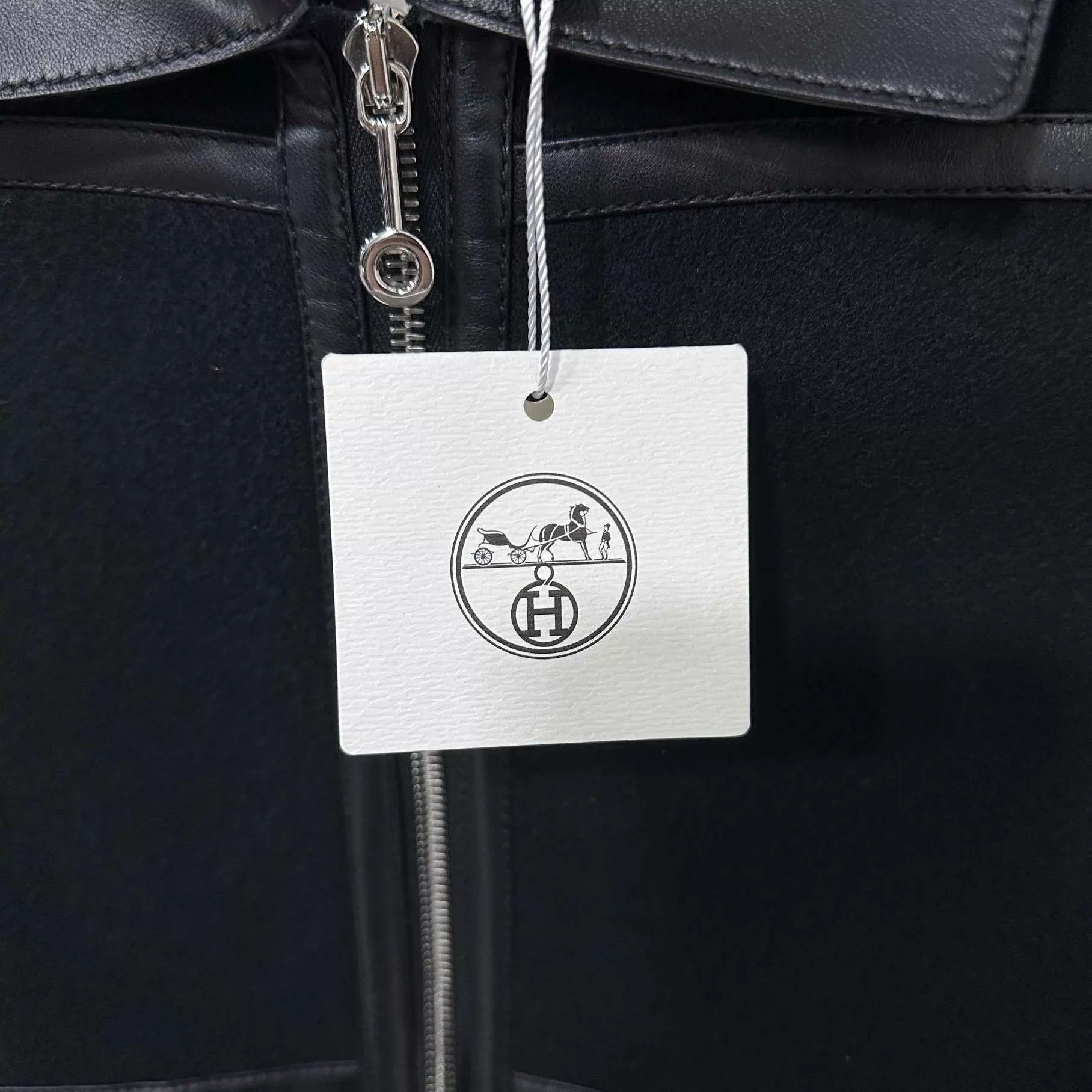 Hermes HERMES Women's Black Cashmere & Leather Panel Jacket Size 34 Size XS / US 0-2 / IT 36-38 - 5 Thumbnail