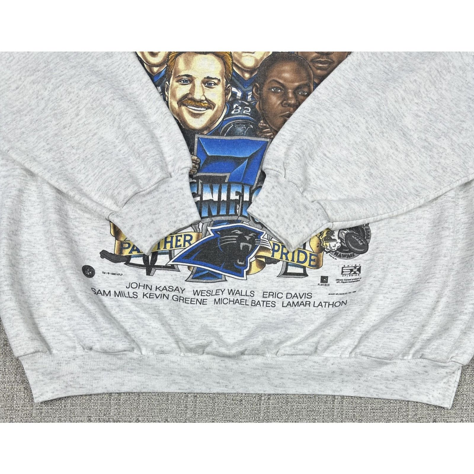 Other Carolina Panthers Sweatshirt Sz L NFL Caricature Big Head 90 Size US L / EU 52-54 / 3 - 7 Thumbnail