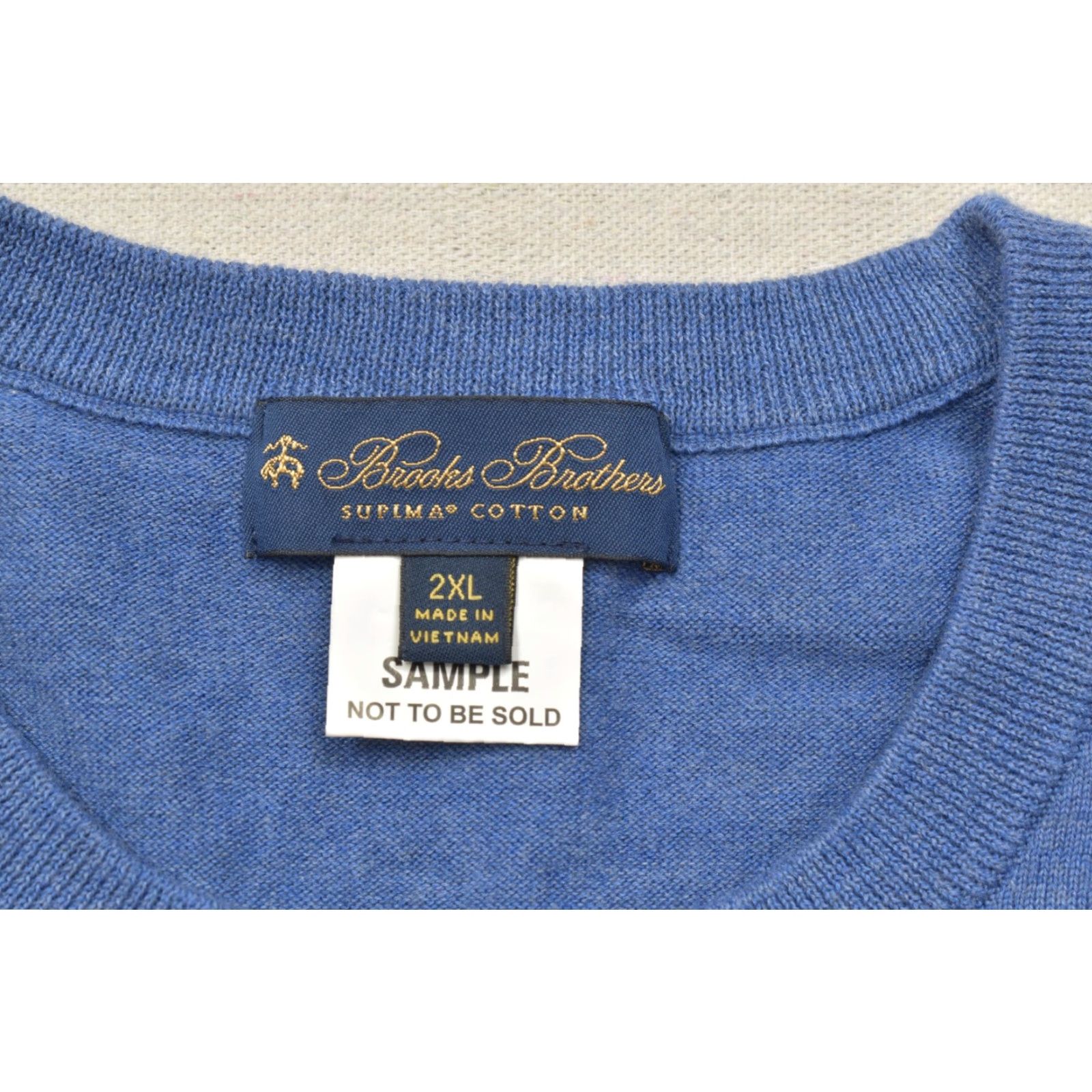 Brooks Brothers Brooks Brothers Sweater Crew Neck 2XL Men Blue Supima Cotton Long Sleeve Solid Logo Pullover Winter Fall Spring Regular Knit Shirt Size US XXL / EU 58 / 5 - 7 Thumbnail