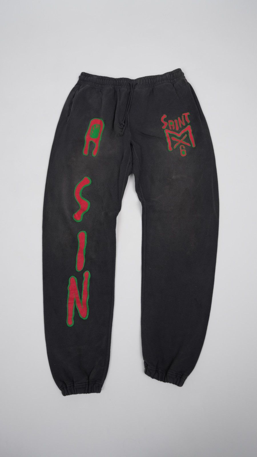 image of Saint Michael Mx6 Logo Sweatpants in Black, Men's (Size 34)