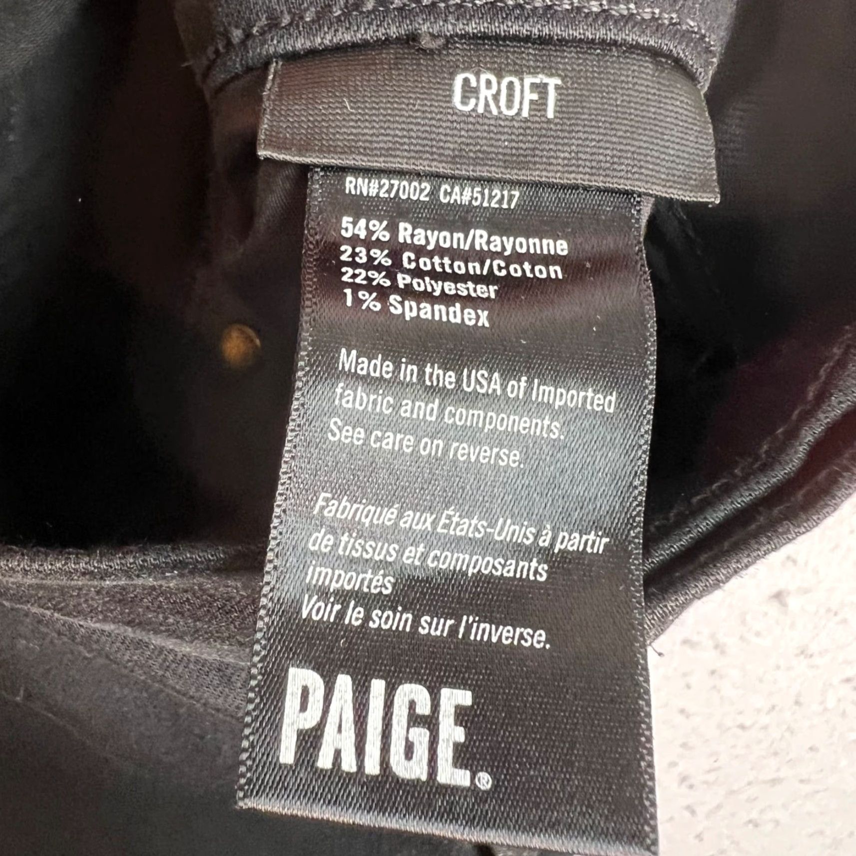 Paige VINTAGE Paige Womens Jeans Main Selling Point Black Slim Fit 31 Dark Denim Tapered Pants Women 31 Black Size 24" / US 00 / IT 34 - 5 Thumbnail