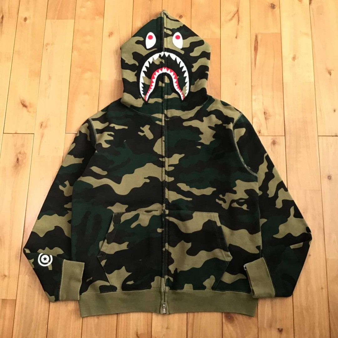 トップス APE bape woodland camo loose fit hoodie BAPE × undefeated shark full zip hoodie woodland camo A