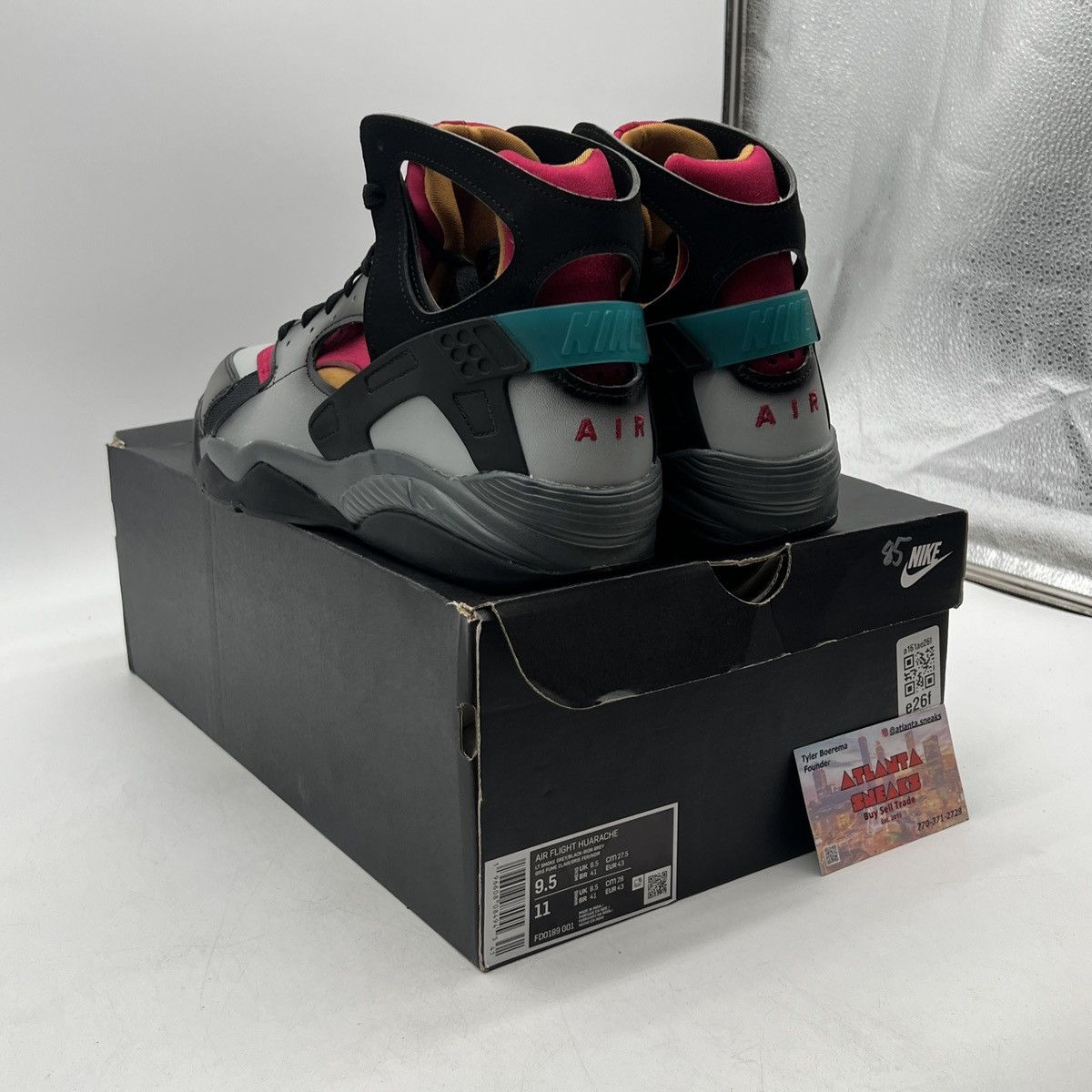 Nike Air flight hurarache air brush Bordeaux Size US 9.5 / EU 42-43 - 4 Thumbnail