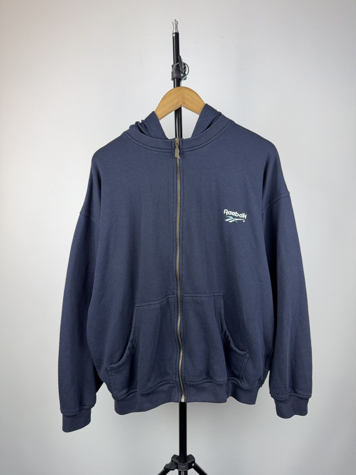 Reebok Vintage 90s Retro Reebok Oversized Full Zip Hoodie Y2K Size US L / EU 52-54 / 3 - 1 Thumbnail
