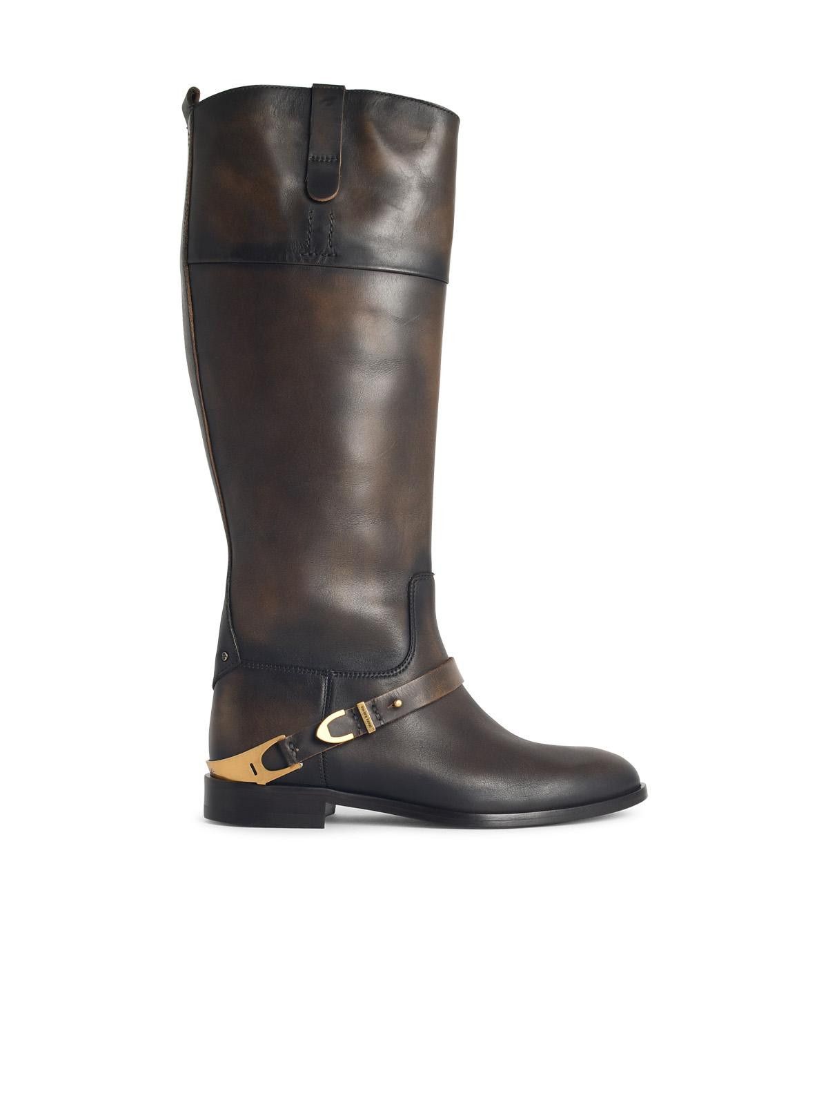GOLDEN GOOSE 'Charlie' Dark Brown Leather Boots