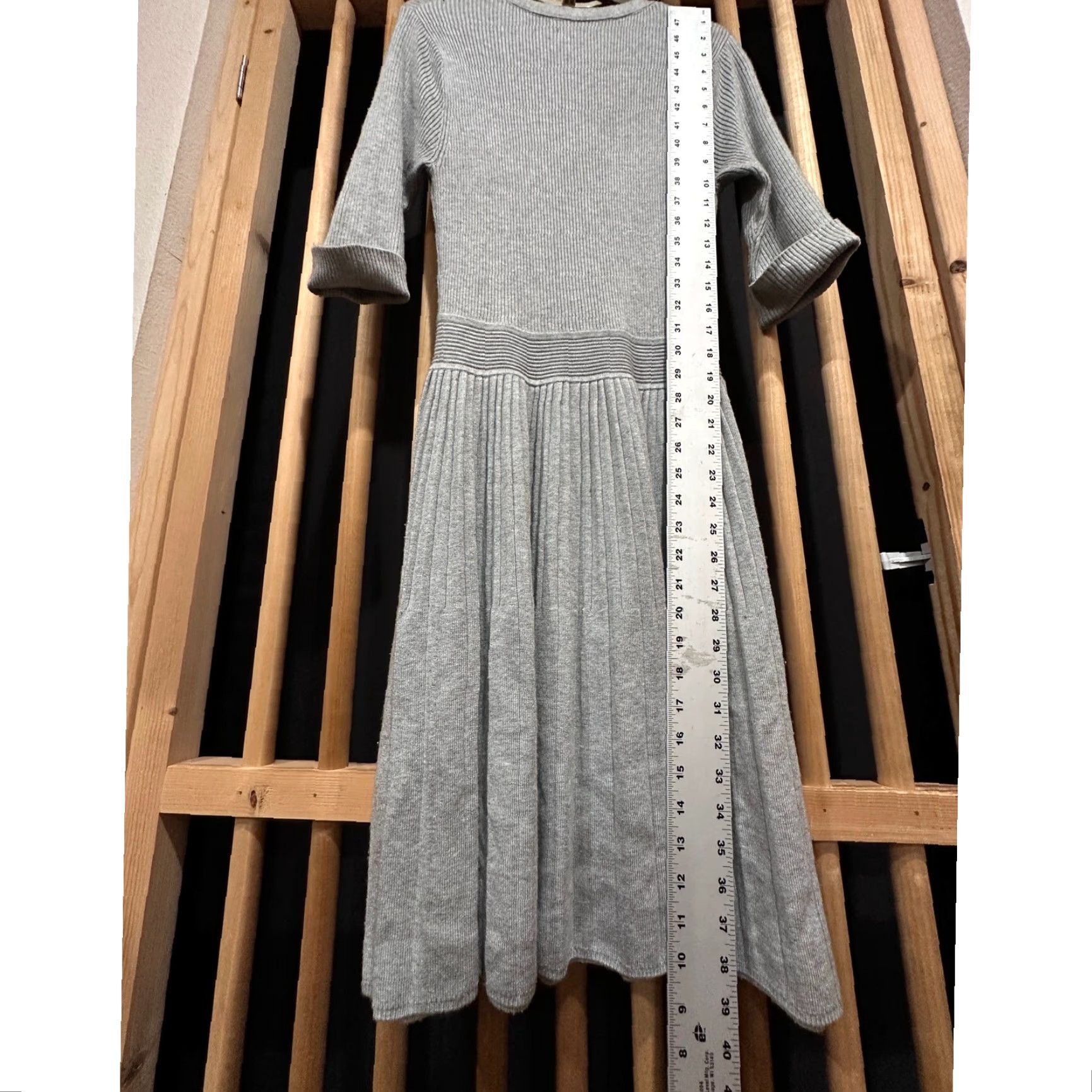 Vintage Eliza J Dress Gray M Knit A-Line Long Sleeve Round Neck Doorstep? Size M / US 6-8 / IT 42-44 - 5 Thumbnail
