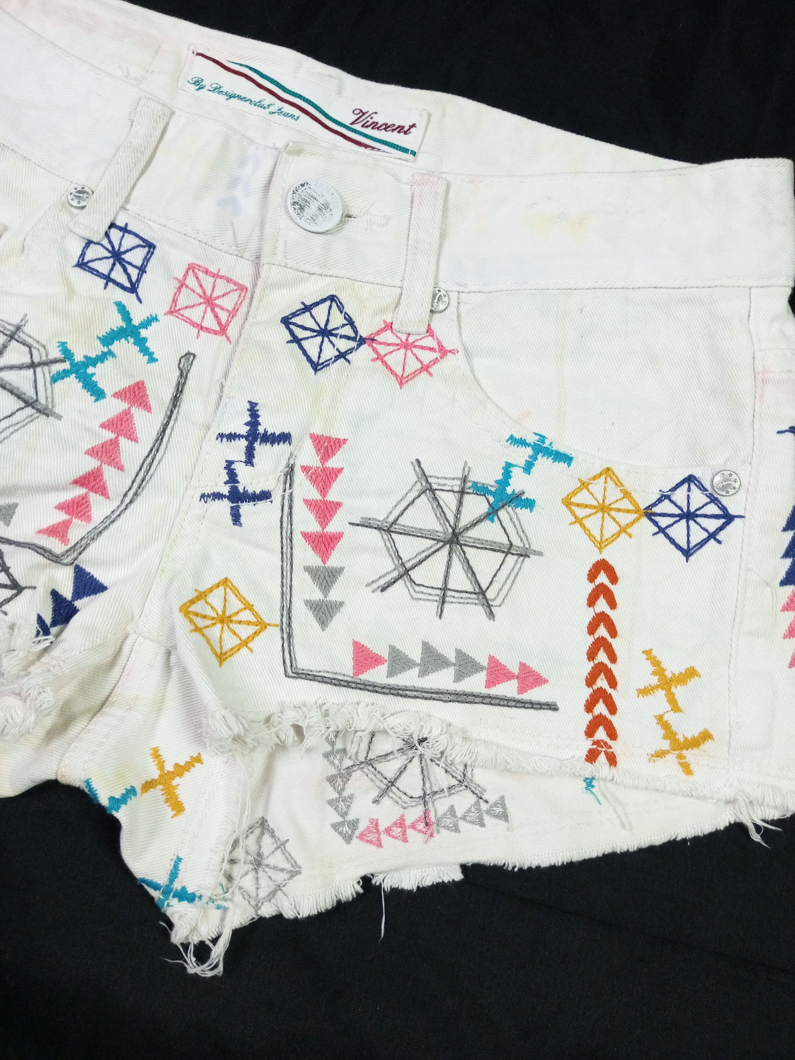 Japanese Brand Vincent by Designer Club Jeans denim shorts ☠️✨ Size 22" - 3 Thumbnail
