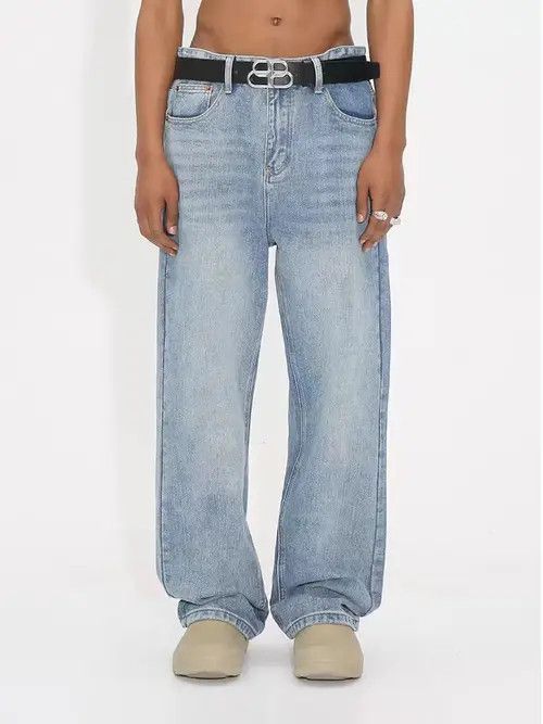 Japanese Brand Vintage Street Casual Straight Leg Light Blue Jeans Size US 32 / EU 48 - 8 Thumbnail