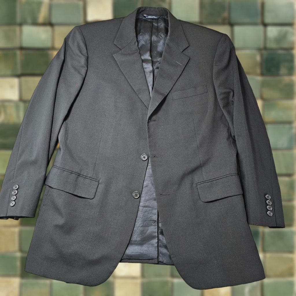 Brooks Brothers Brooks Brothers Suit Jacket Black 42R Wool Blazer Mens Classic Single-Breasted 3-Button Notch Lapel Size 42R - 1 Thumbnail