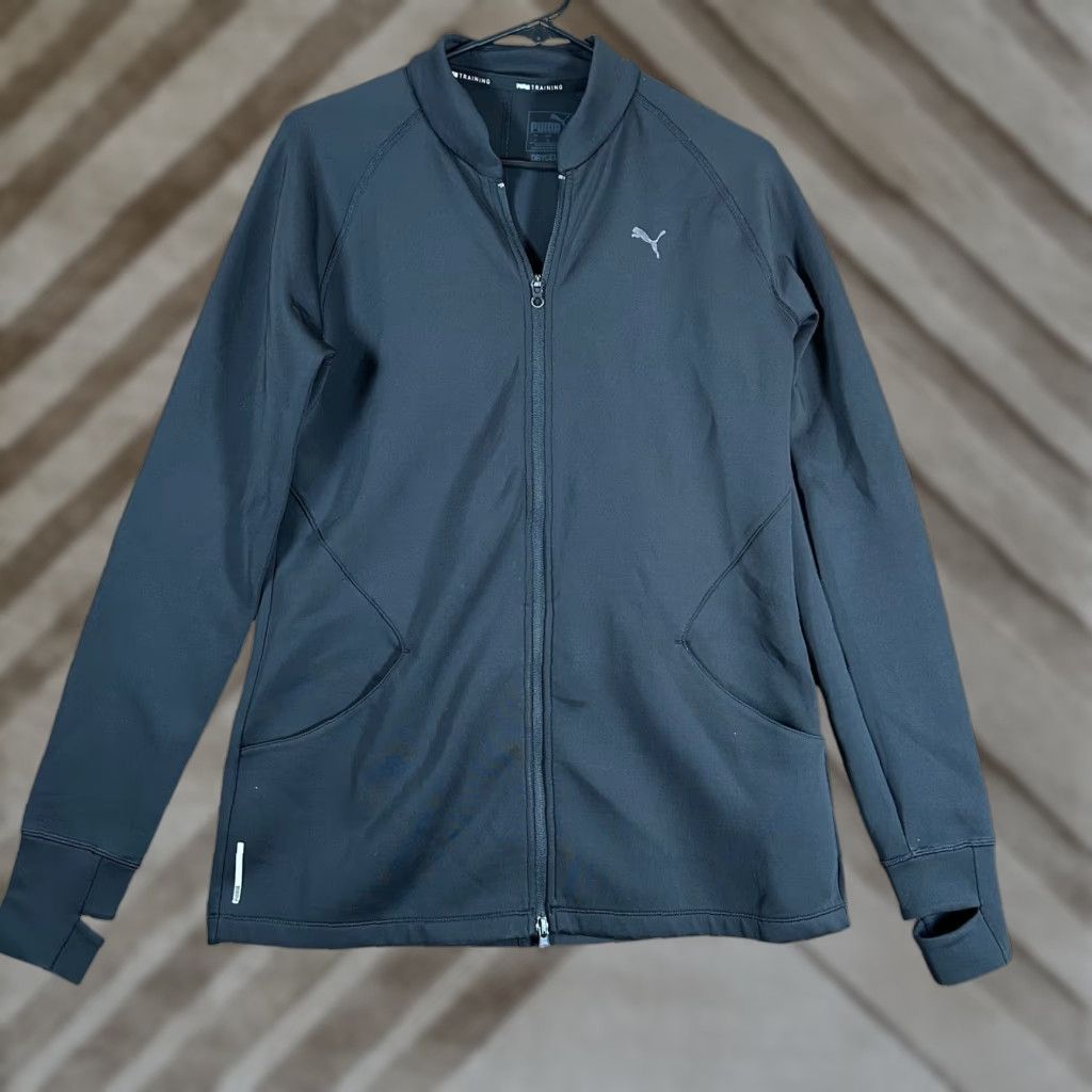 Puma Puma Jacket Black Full Zip Training Drycell Athletic Performance M Women’s Run, Cross Training, Casual, Track Jacket, Activewear, 70s? Size M / US 6-8 / IT 42-44 - 1 Thumbnail