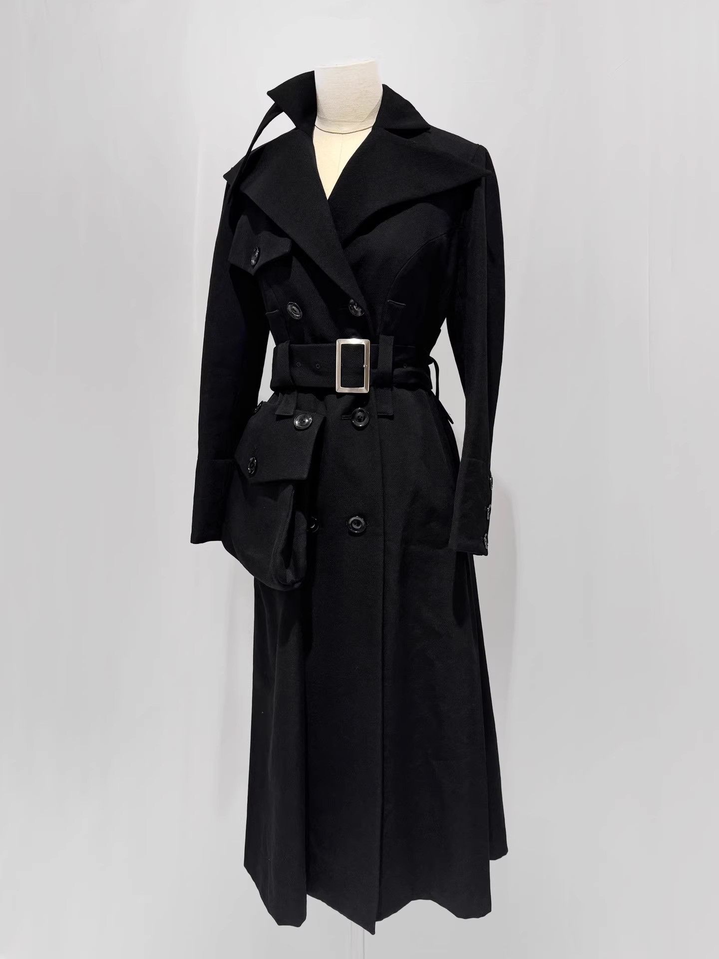 image of Yohji Yamamoto 04Aw Runway Coat in Black, Women's (Size Medium)