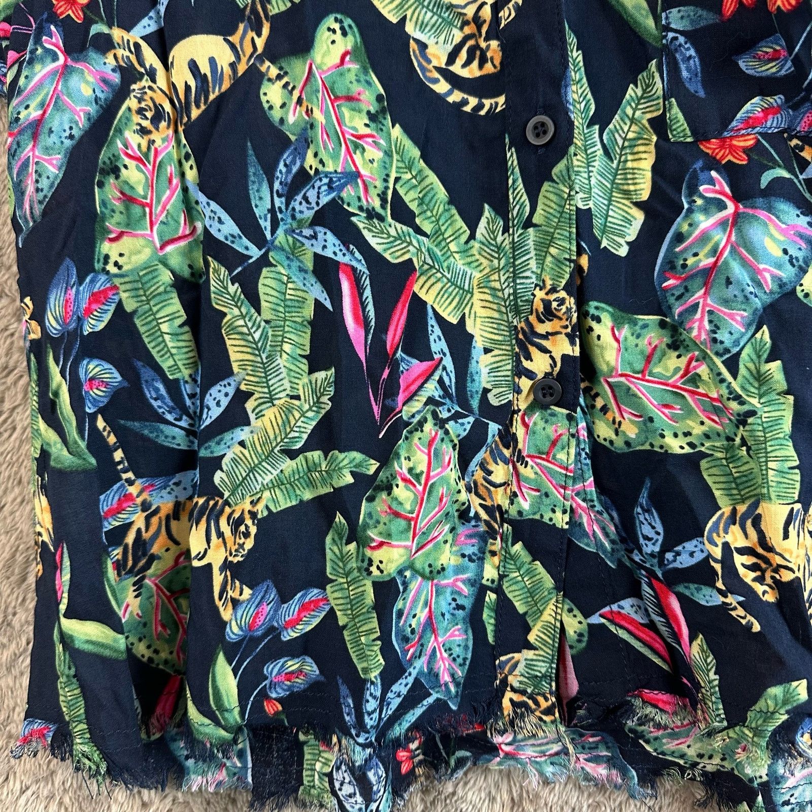 Other Philosophy Tropical Tiger Crop Shirt Top Fray Edge XS Size XS / US 0-2 / IT 36-38 - 7 Thumbnail