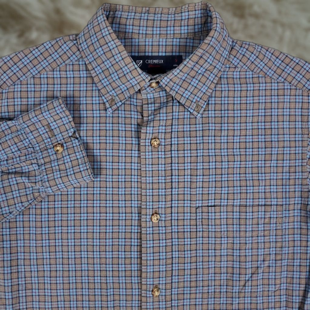 Cremieux Daniel Cremieux Men's Blue Plaid Long Sleeve Button-Up Shirt Size Small Size US S / EU 44-46 / 1 - 1 Thumbnail