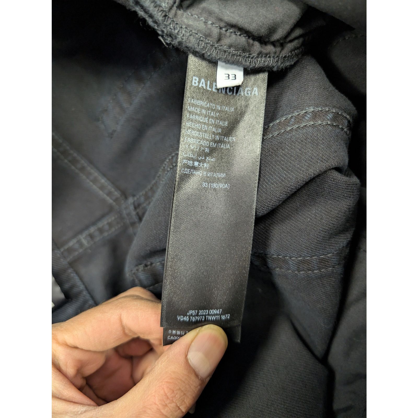 Balenciaga o1rshd1 CCRAB Soft Black Left Hand Denim Jeans Pants Size US 33 - 18 Thumbnail
