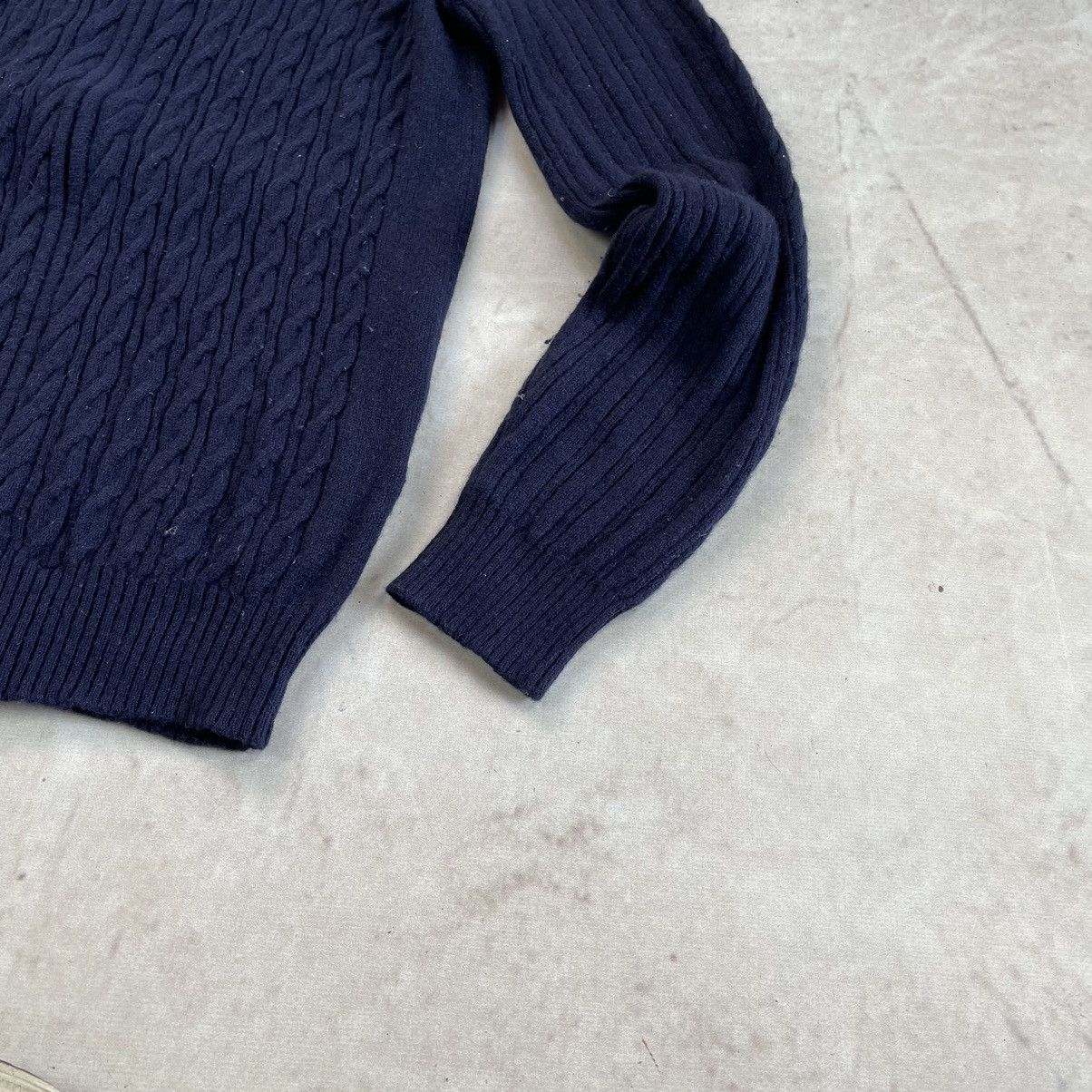 Designer × Dolce & Gabbana Dolce & Gabbana Ribbed Knit Cashmere Navy Zip Sweater Size M / US 6-8 / IT 42-44 - 10 Thumbnail