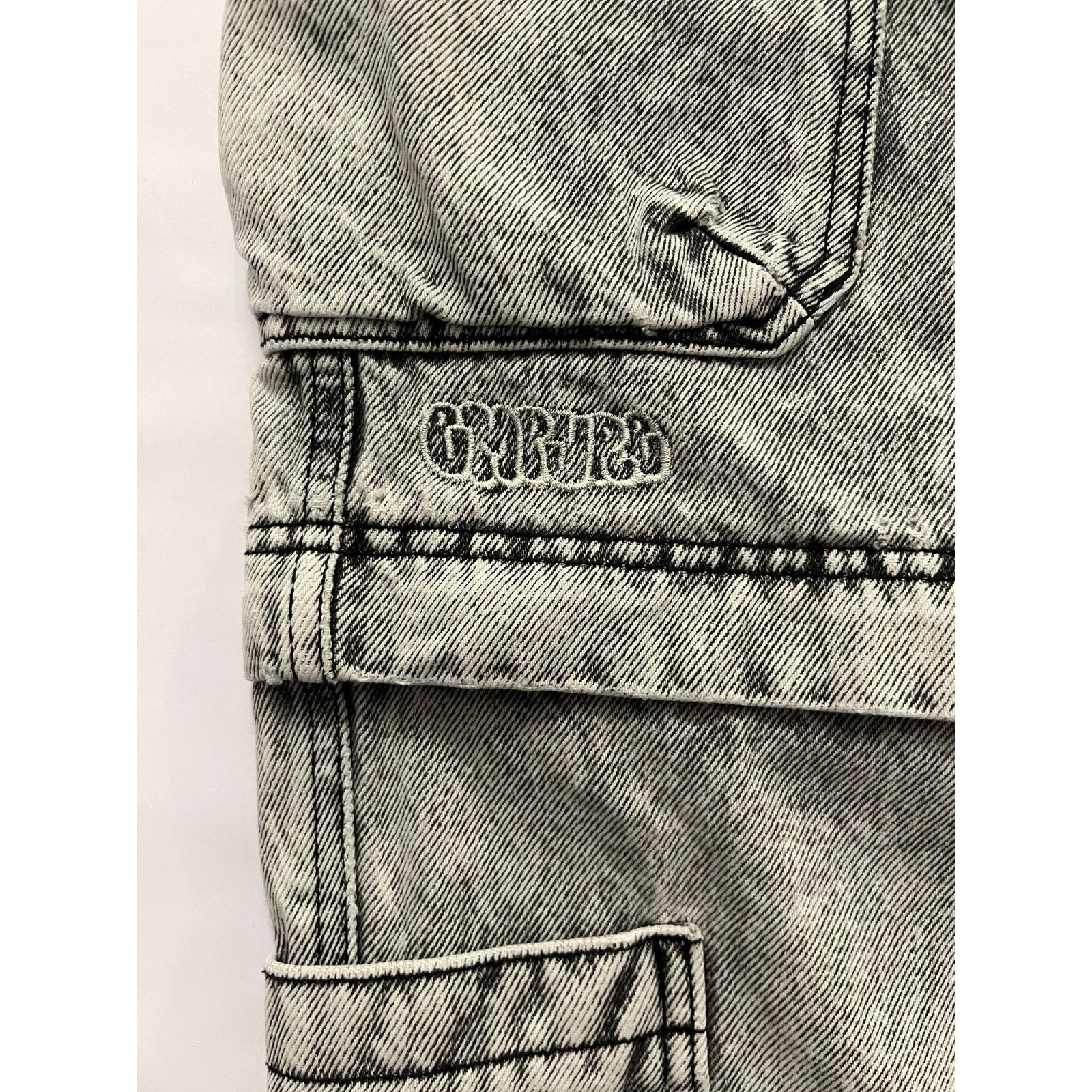 Empyre Empyre Mens Convertible Cargo Jeans Acid Wash Gray Size 34 Size US 34 / EU 50 - 3 Thumbnail