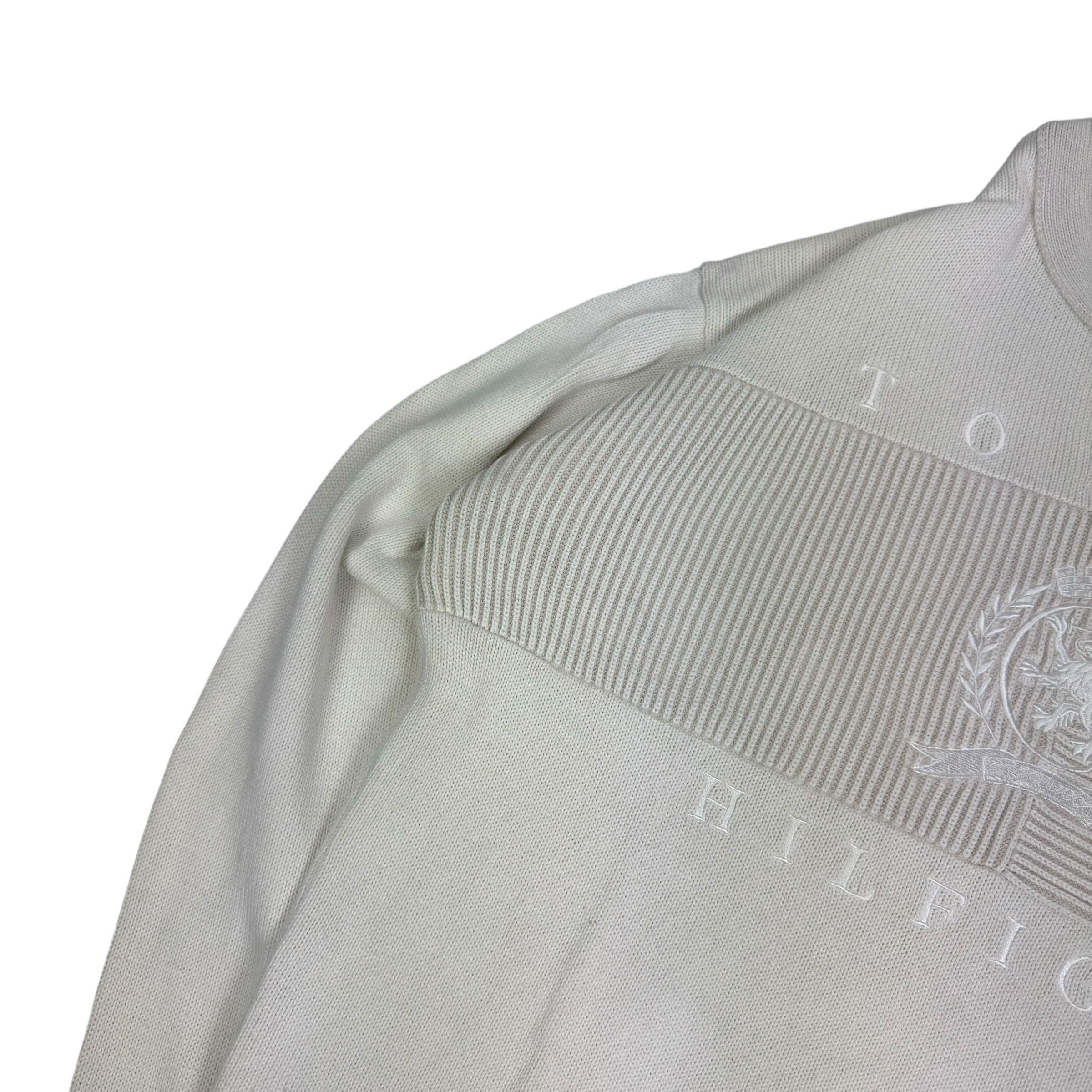Tommy Hilfiger Tommy Hilfiger Men's White Cotton Icon Crest Flag Sweater XL Size US XL / EU 56 / 4 - 6 Thumbnail