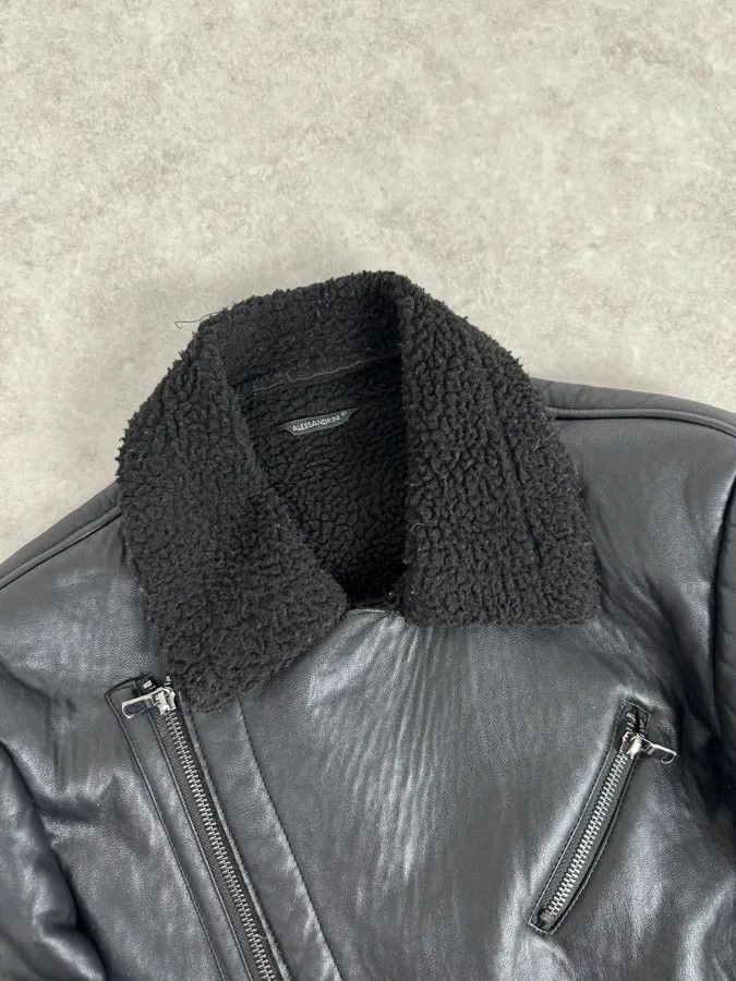 Daniele Alessandrini 2000s Daniele Alessandrini Black Leather Shearling Jacket Size US S / EU 44-46 / 1 - 4 Thumbnail