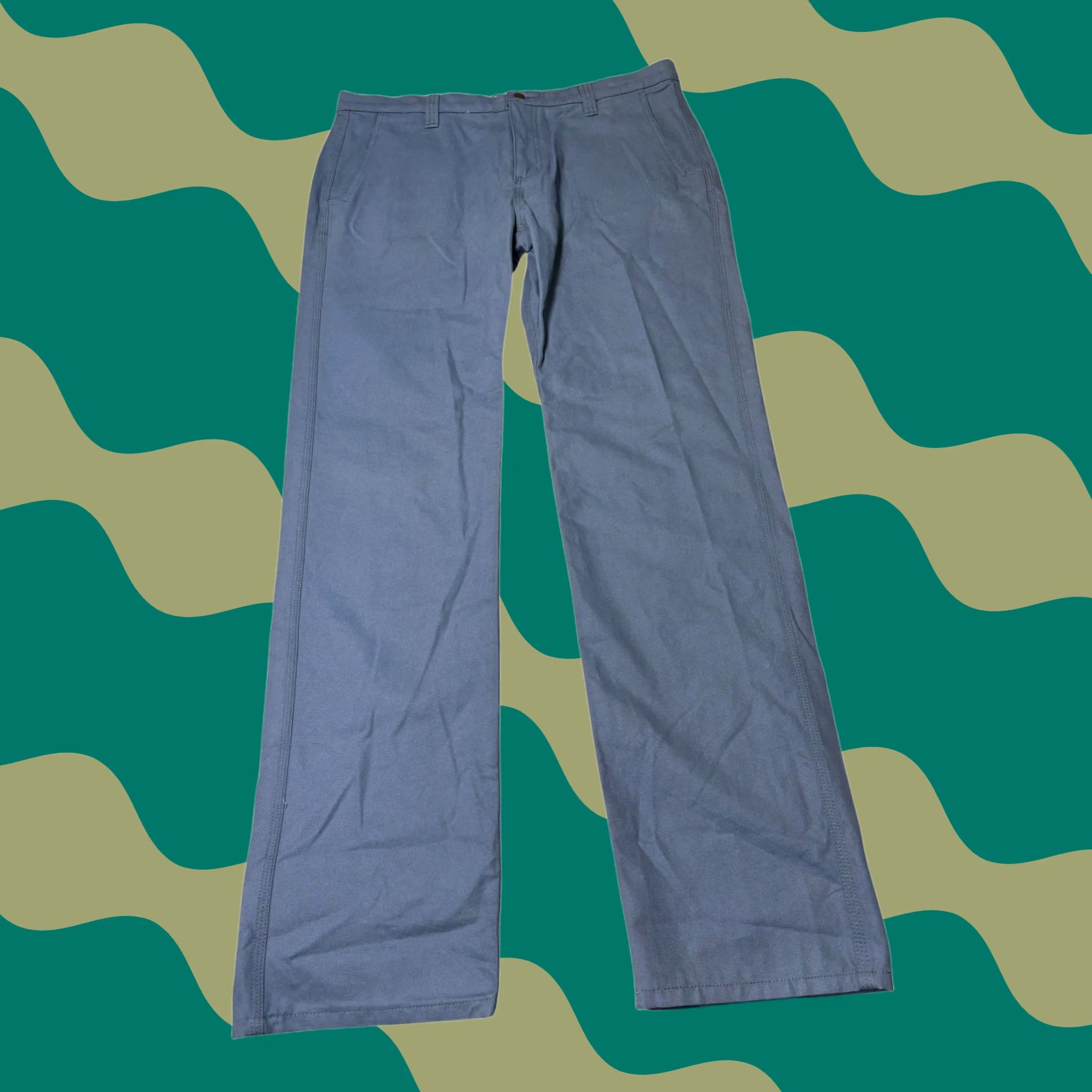 Vintage Edgevale North Coast Pants Mens W38 L36 Blue Gray Cotton Canvas Chino 5-Pocket Straight Regular Vintage No Size US 38 / EU 54 - 1 Thumbnail
