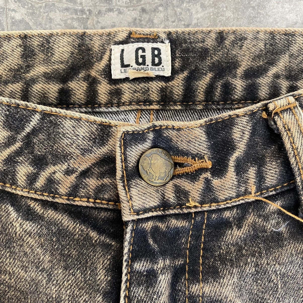 Le Grande Bleu (L.G.B.) L.G.B Rabbit Wide Leg Rusty Black Oversized Jeans Size US 31 - 21 Thumbnail