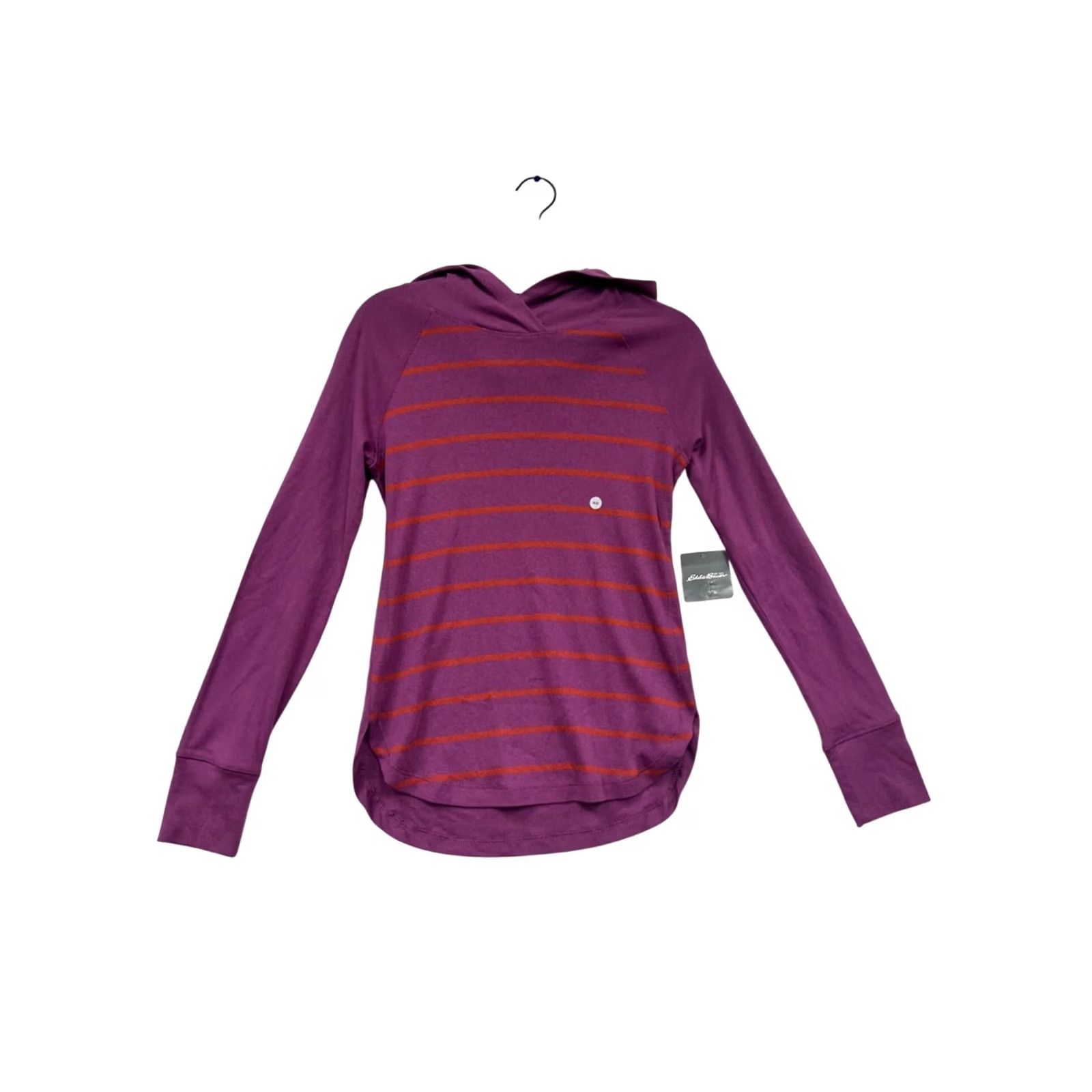 Eddie Bauer Eddie Bauer Hooded Long Sleeve Shirt Womens XS Striped Purple Size XS / US 0-2 / IT 36-38 - 2 Thumbnail