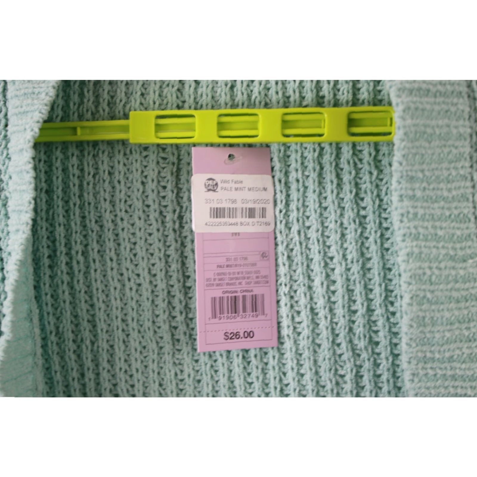 Vintage Wild Fable Cardigan Womens Medium Pale Mint Open Front Oversized Pockets Knit Size M / US 6-8 / IT 42-44 - 7 Thumbnail