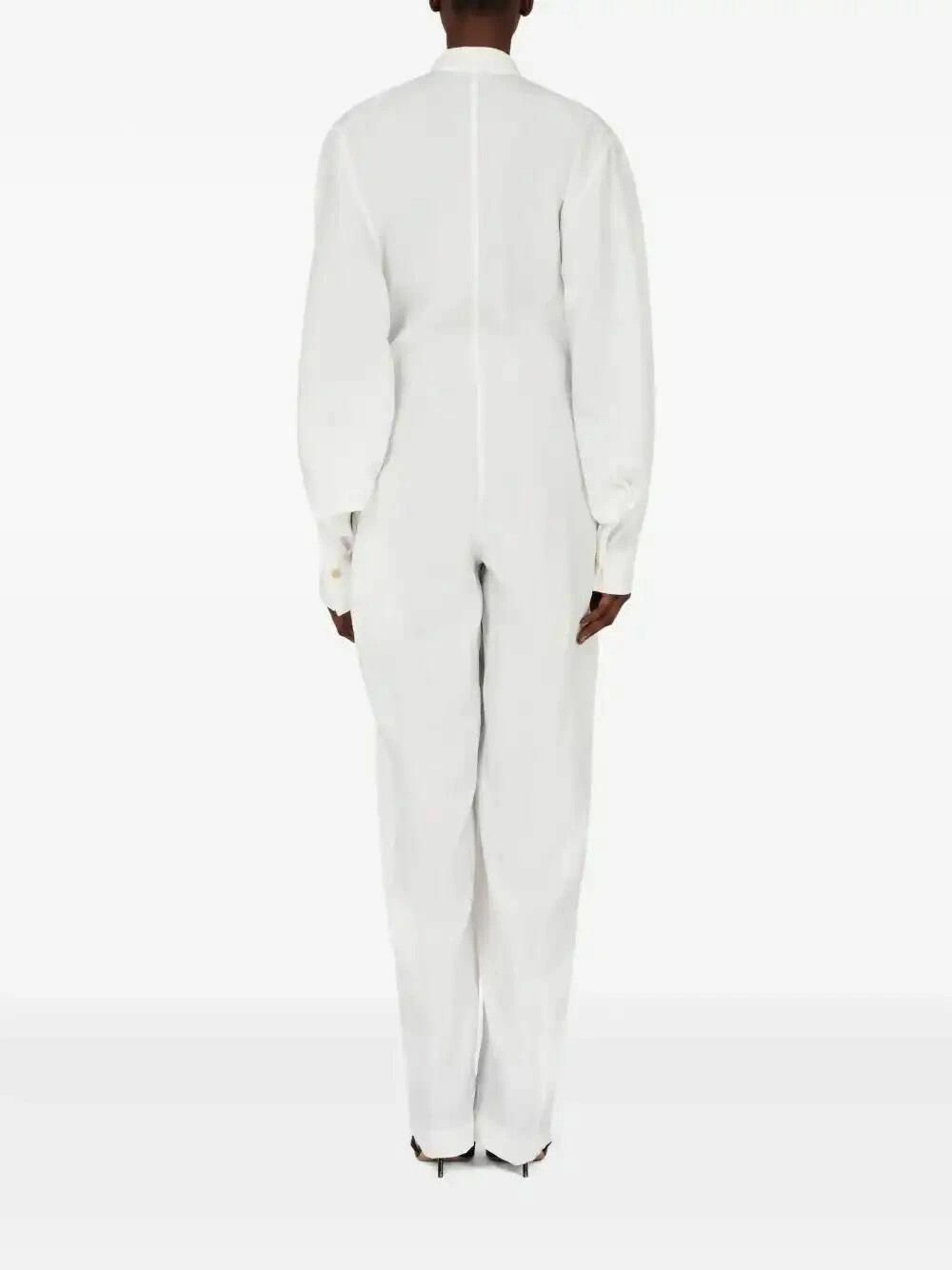 Salvatore Ferragamo o1y0426 Jumpsuit in White Size 26" / US 2 / IT 38 - 4 Thumbnail