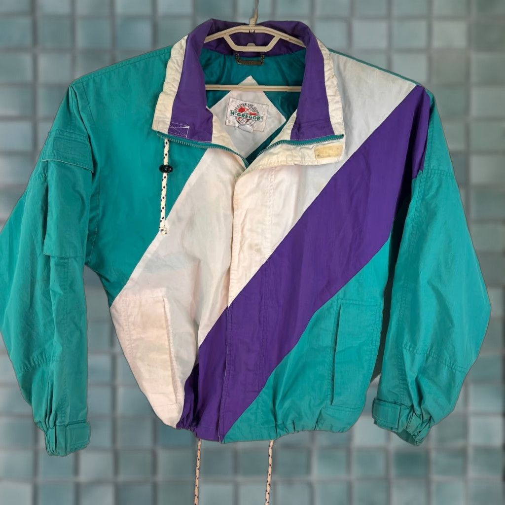 McGregor VINTAGE McGregor Windbreaker Shirt Adult M Purple Teal Retro 70s Mens Size US M / EU 48-50 / 2 - 1 Thumbnail