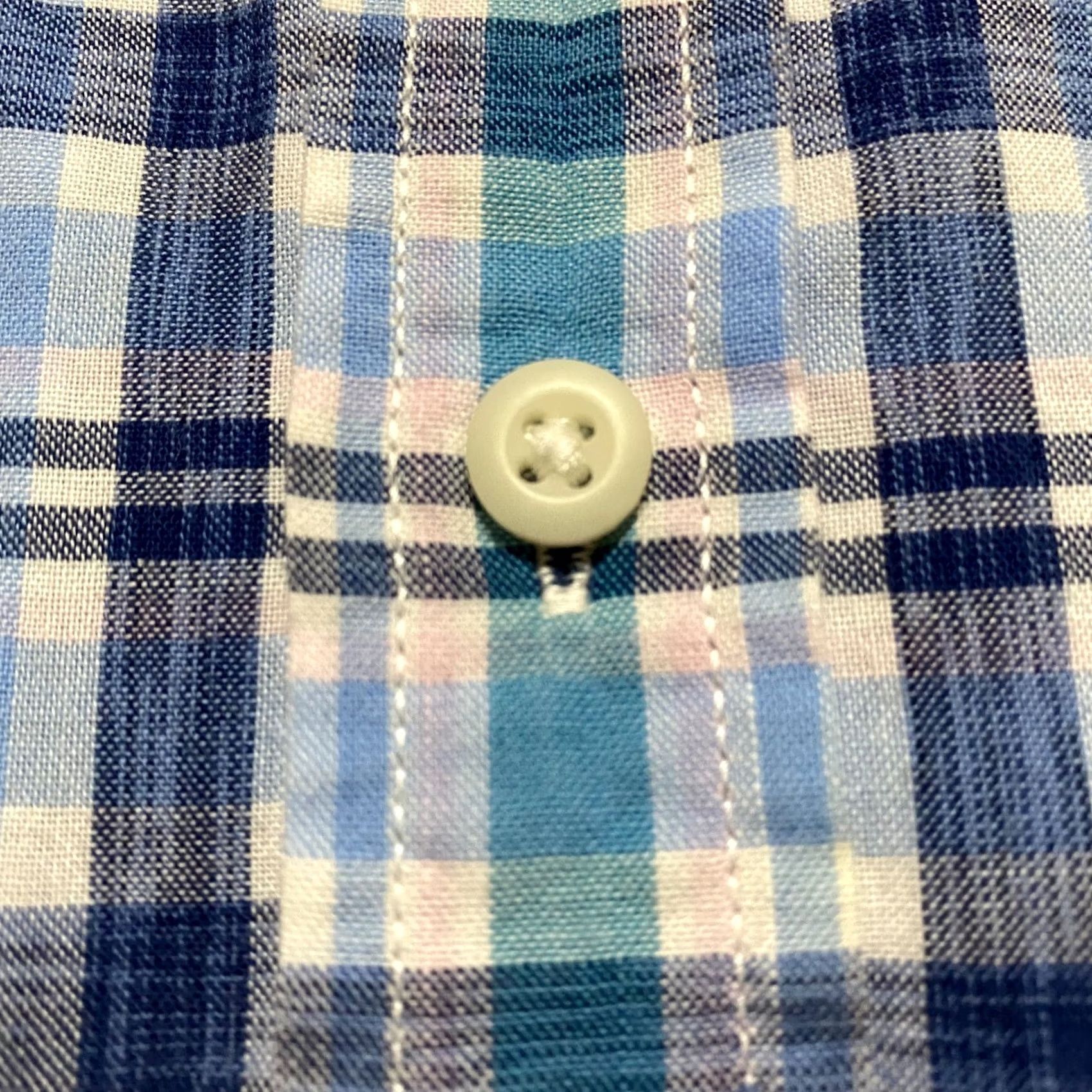 Izod IZOD Saltwater Mens XL Shirt Blue Plaid Button-Down Short Sleeve 100% Cotton Size US XL / EU 56 / 4 - 7 Thumbnail