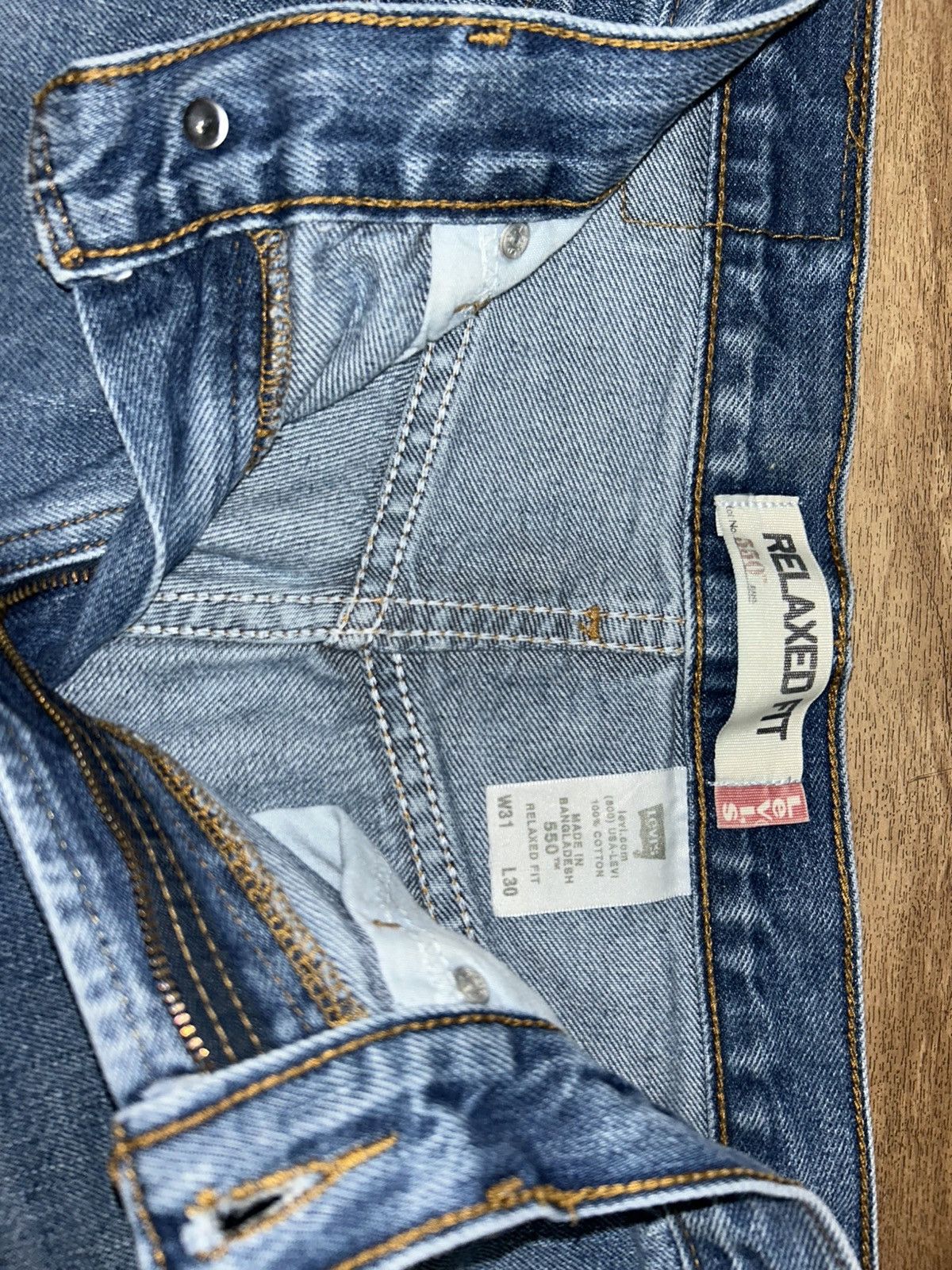 Levi's Levi's 550 Relaxed Fit Blue Jeans Size 31" - 6 Thumbnail