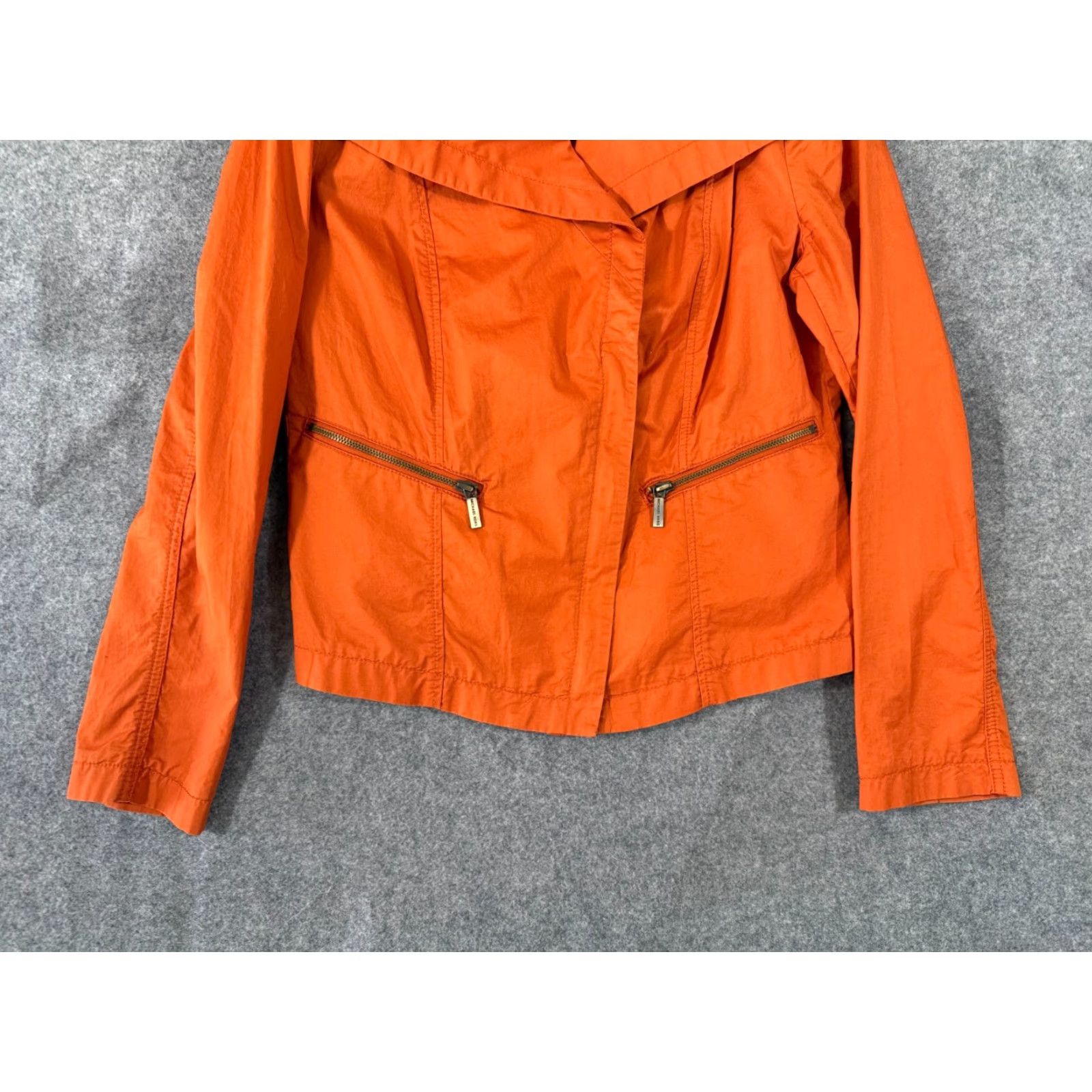 Michael Kors Michael Kors Jacket Womens M Burnt Orange Asymmetrical Full Zip Lightweight Shirt Mens Womens? Size M / US 6-8 / IT 42-44 - 2 Thumbnail