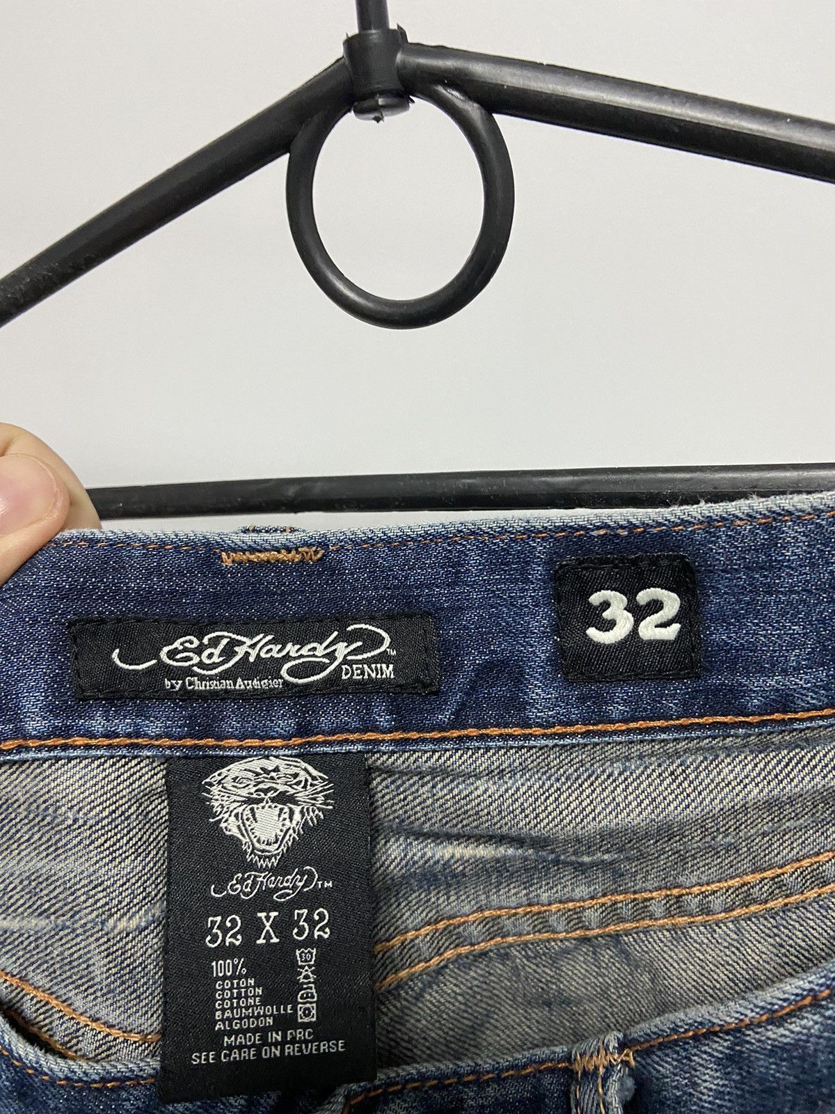 Ed Hardy × Vintage Ed Hardy shorts Vintage Denim sk8 pocket skull eagle Logo Size US 32 / EU 48 - 9 Thumbnail