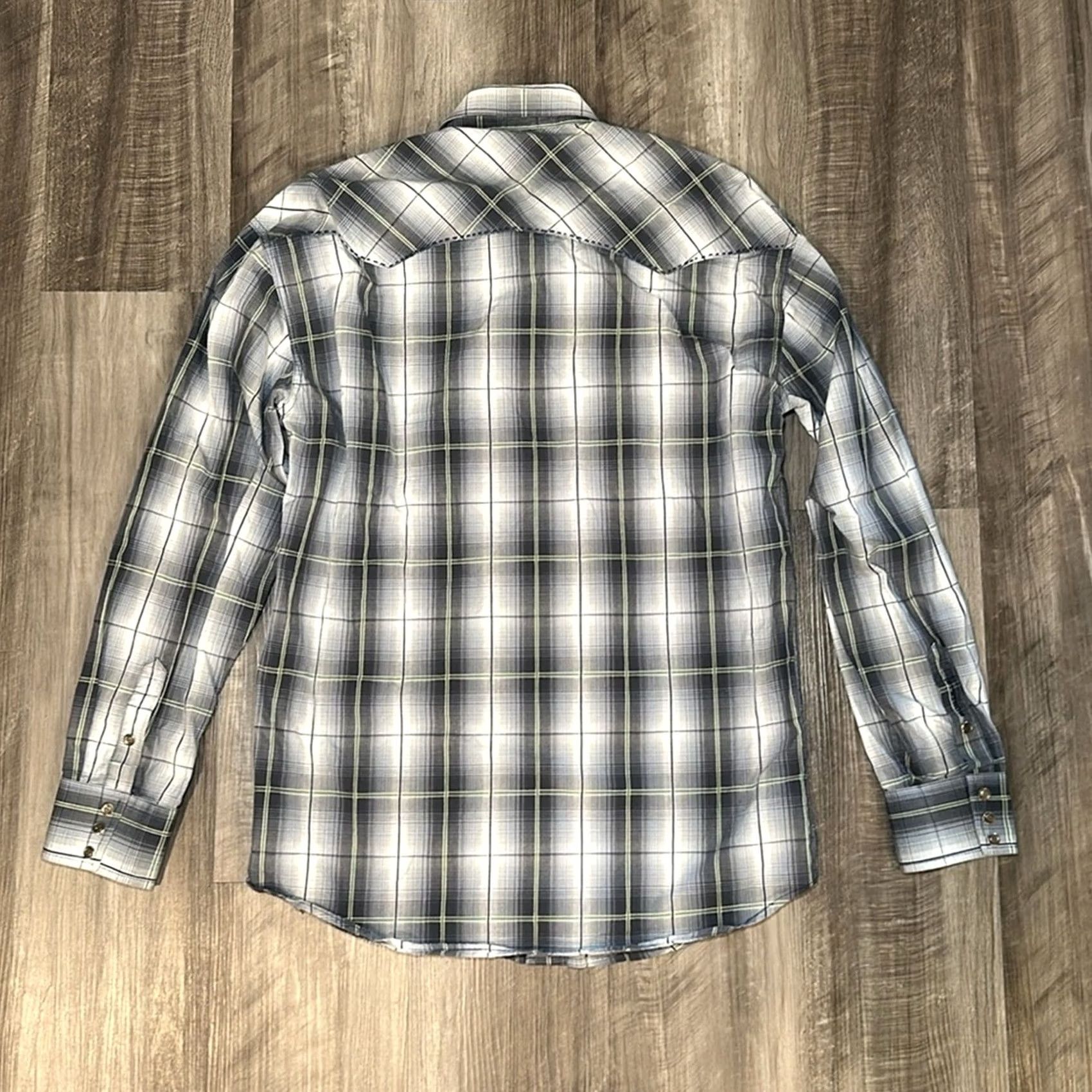 Stetson Stetson Western Plaid Long Sleeve Pearl Snap Button Shirt L Men Gray Size US L / EU 52-54 / 3 - 3 Thumbnail