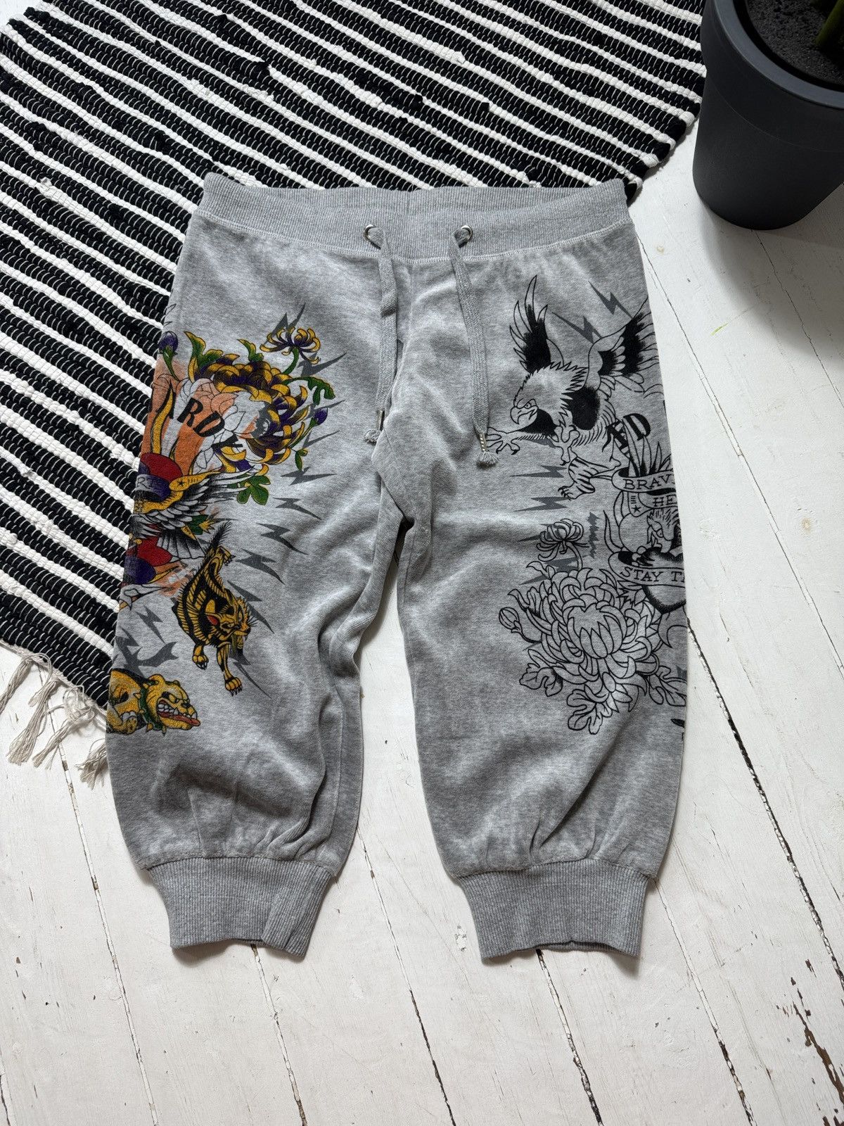 Ed Hardy VINTAGE ED HARDY VELOUR 2000s PRINTED TRACKSUIT / SET Size M / US 6-8 / IT 42-44 - 12 Thumbnail