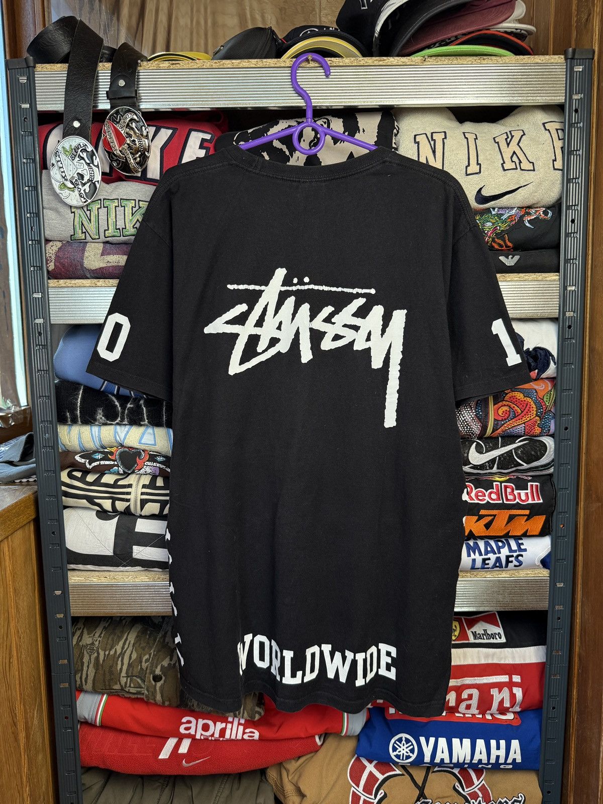 Designer Vintage Hype Stussy Worldwide Tee Big Logo 90s Size US L / EU 52-54 / 3 - 1 Thumbnail