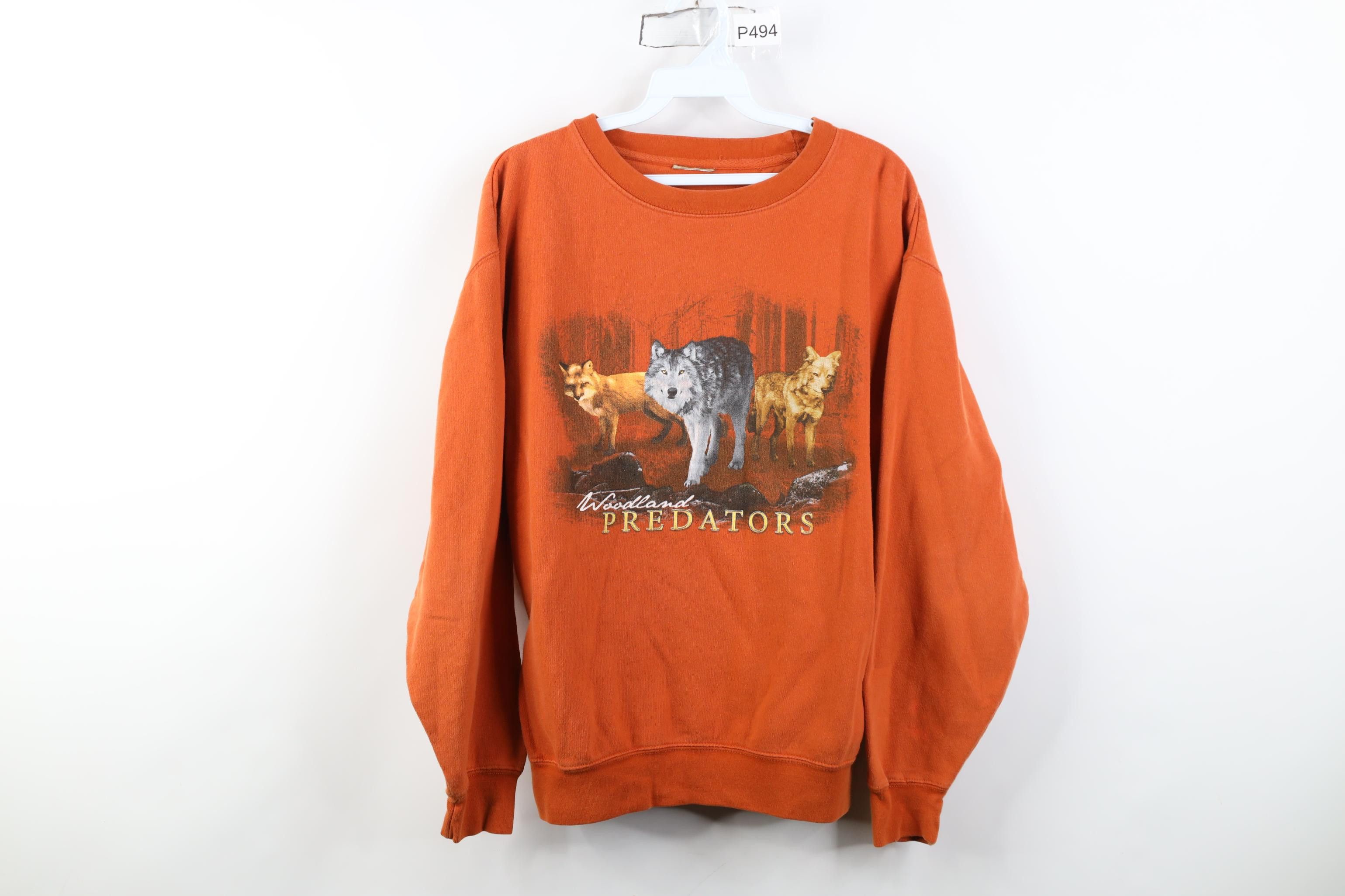 Vintage Vintage 90s Streetwear Nature Wolf Fox Crewneck Sweatshirt Size US M / EU 48-50 / 2 - 1 Thumbnail