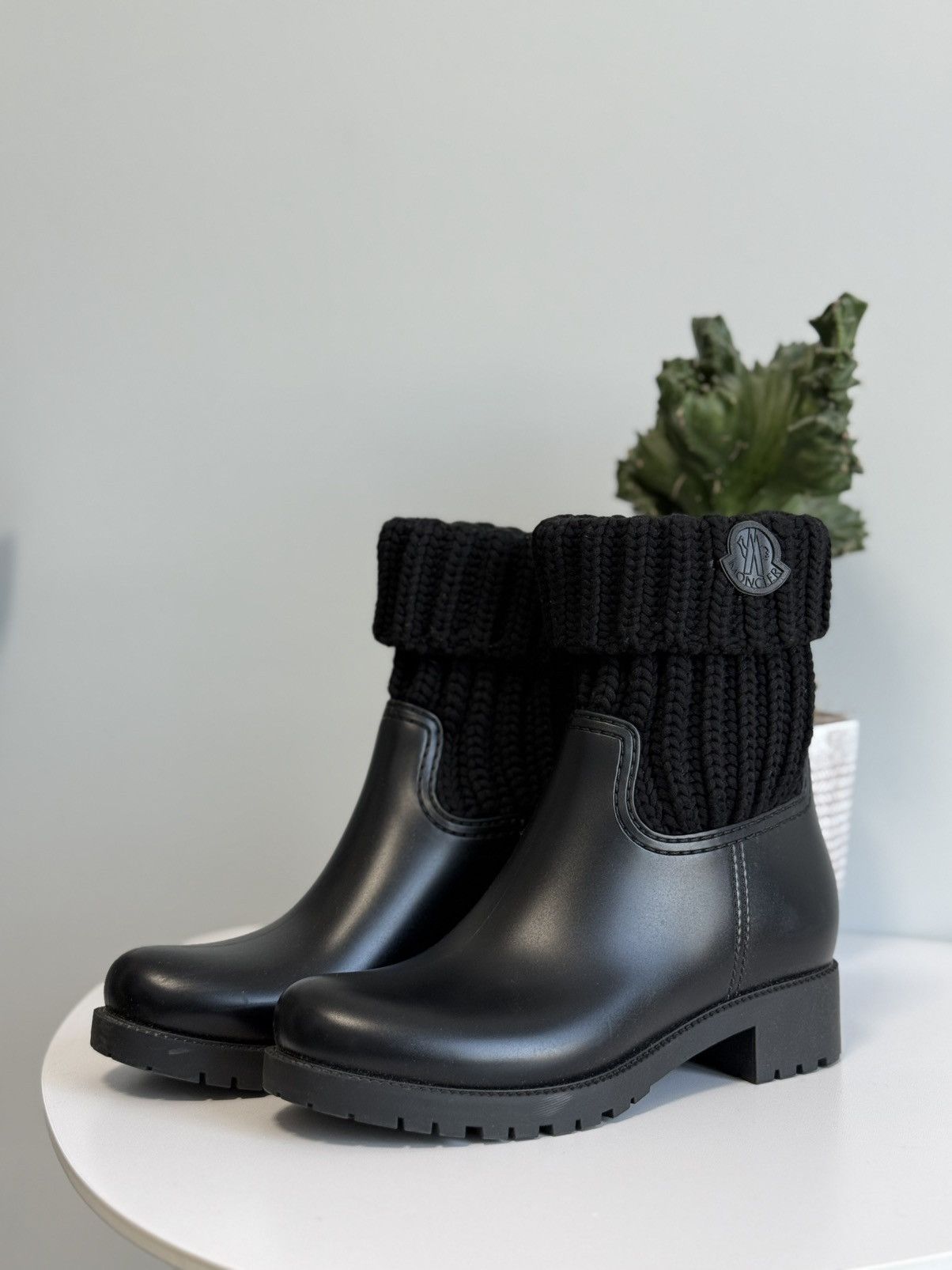 Moncler Moncler Women's Ginette Rain Boot Knitting Black Size US 7 / IT 37 - 2 Thumbnail